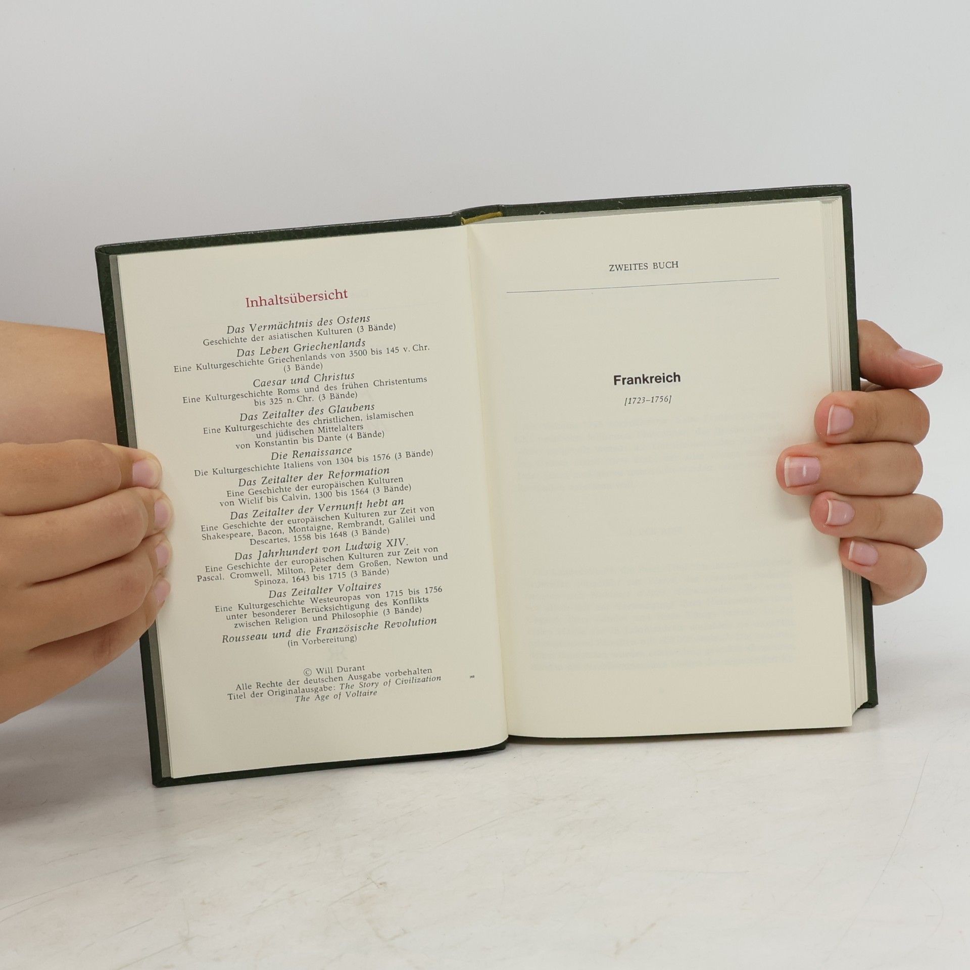 Will Durant Kulturgeschichte der Menschheit. Band 27. Das Zeitalter Voltaires