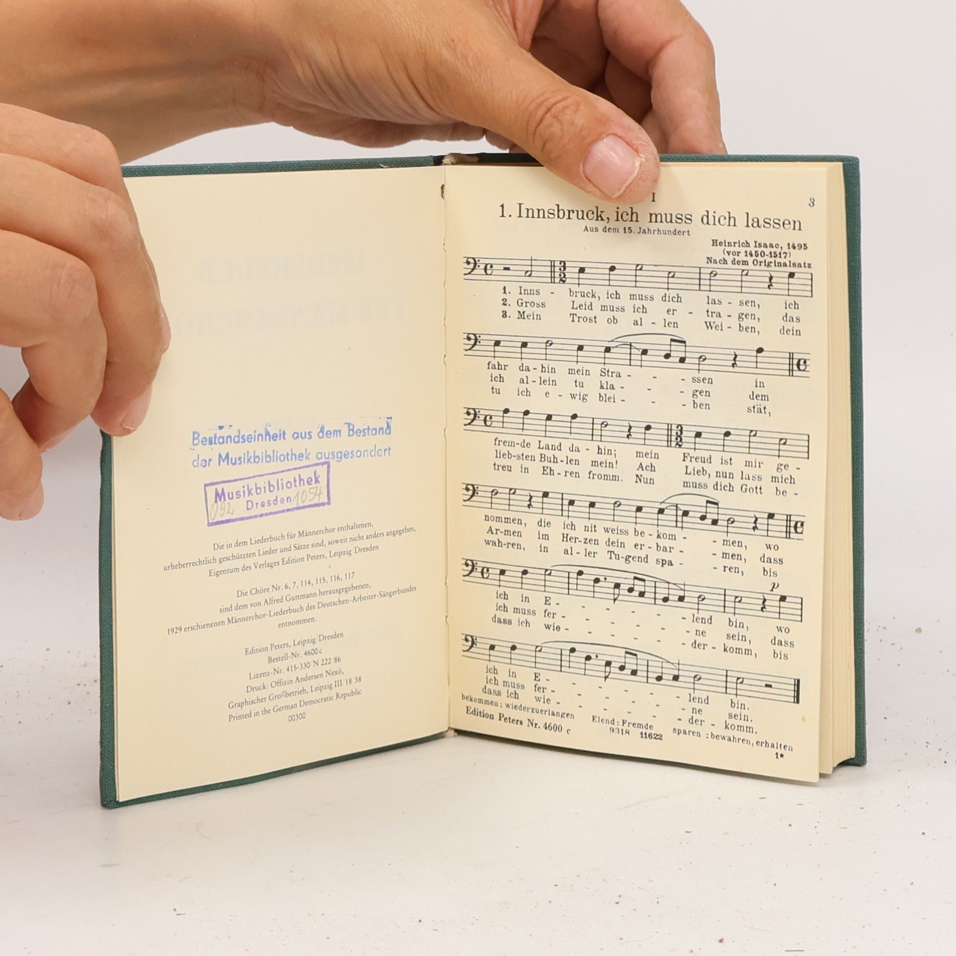 Autorenkollektiv Liederbuch für Männerchor. Bass 1