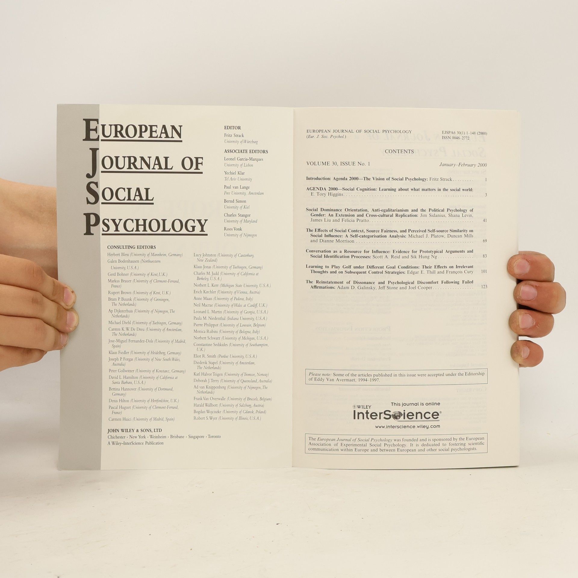 Autorenkollektiv European Journal of Social Psychology 2000/30-1