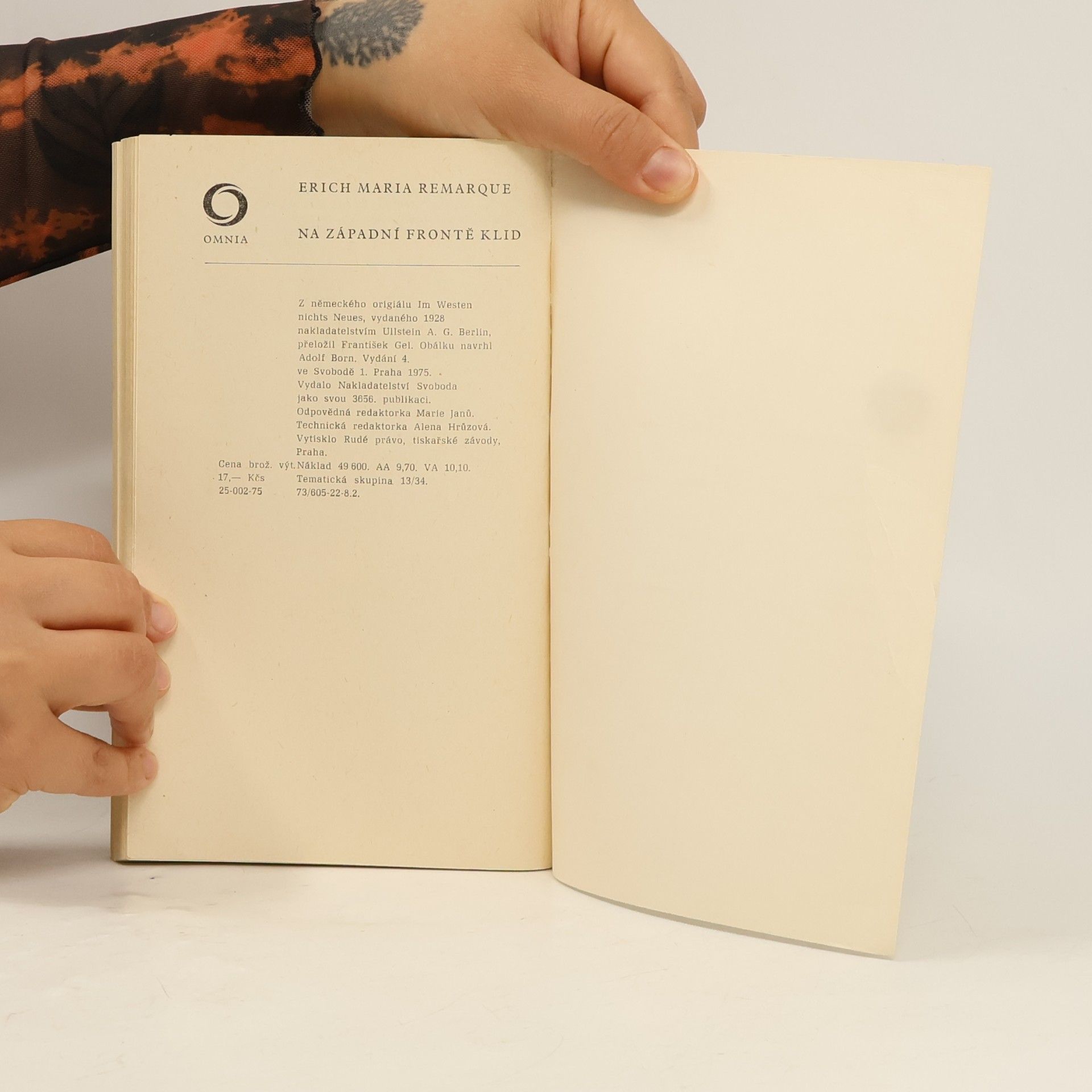 Erich Maria Remarque Na západní frontě klid