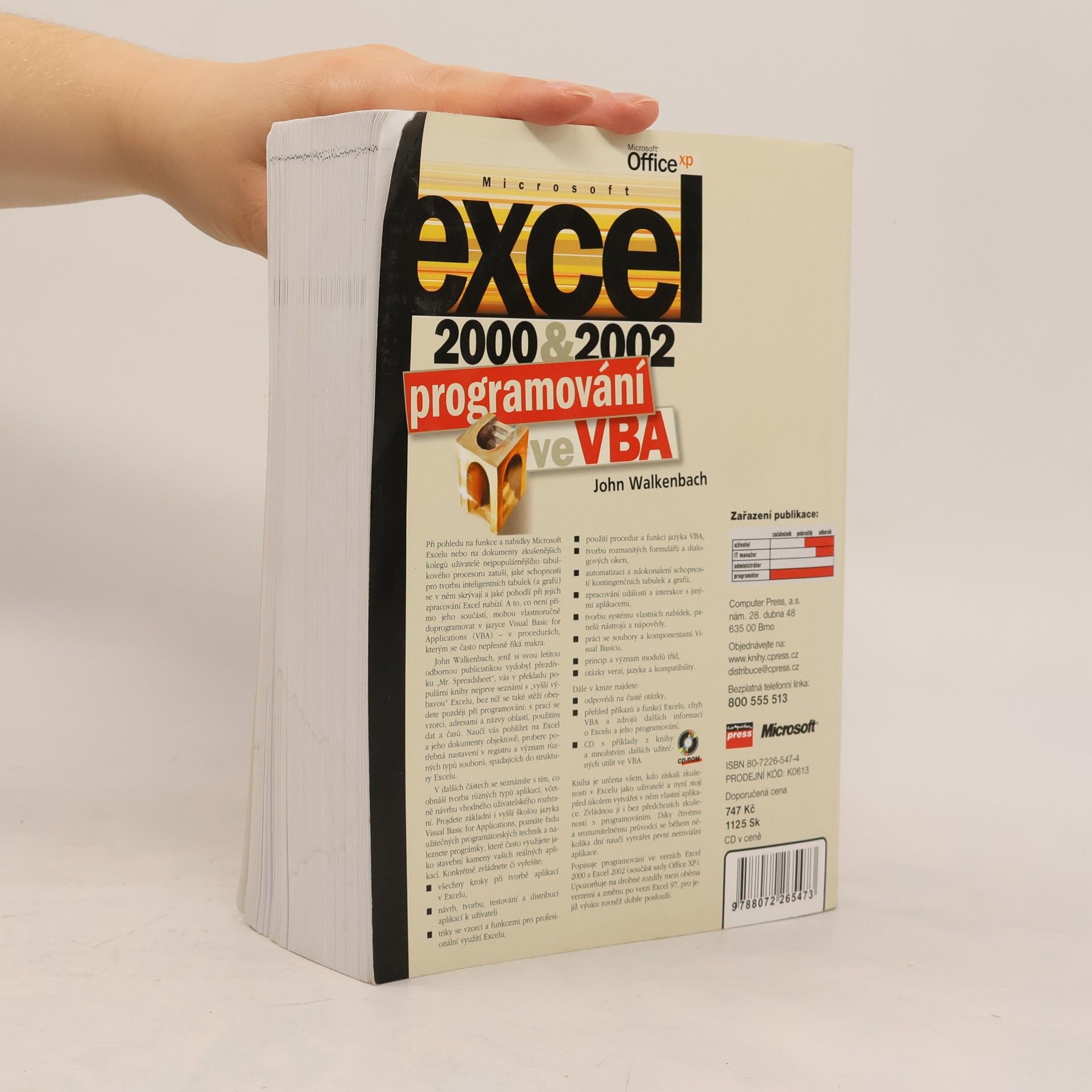 John Walkenbach Microsoft Excel 2000 a 2002. Programování ve VBA.