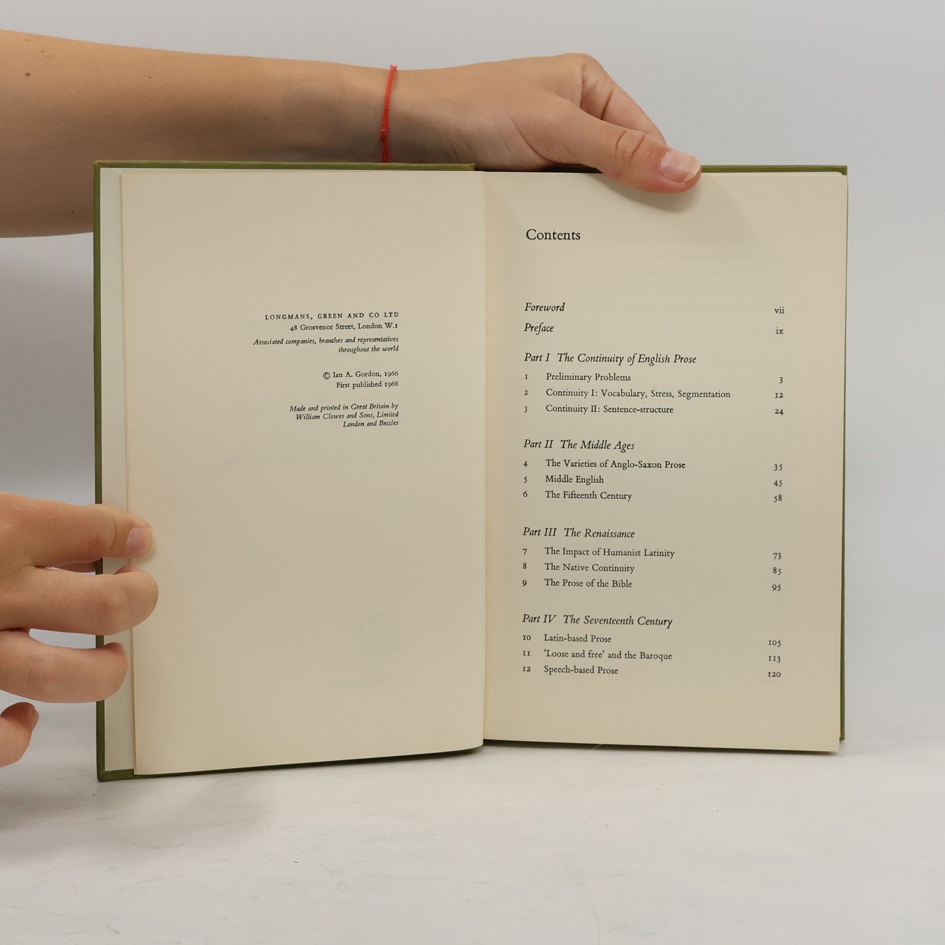 Ian Alistair Gordon The Movement of English Prose