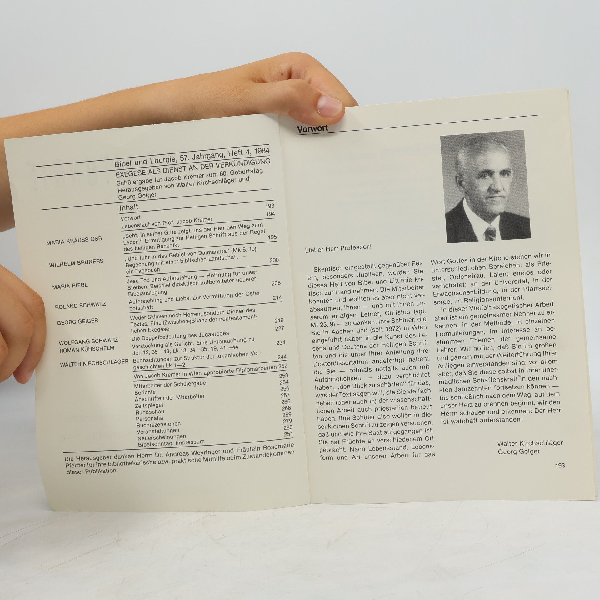 Autorenkollektiv Bibel und Liturgie 4/84