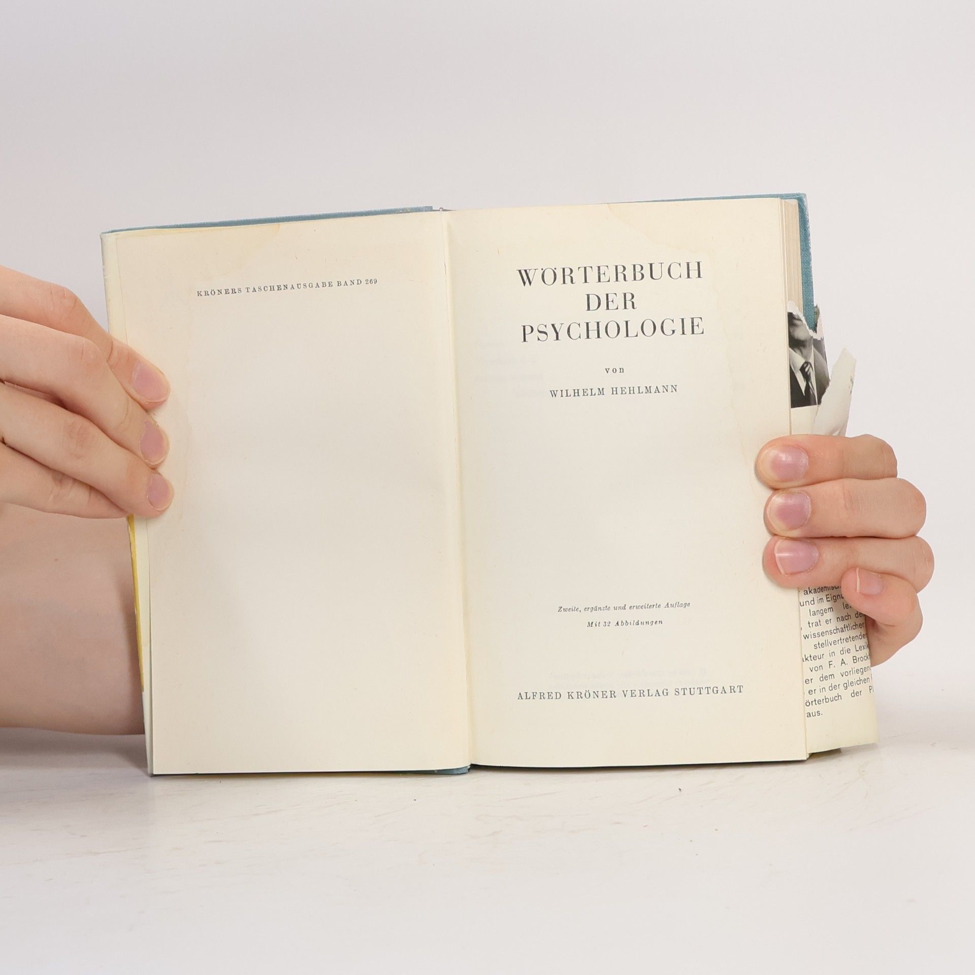 Wilhelm Hehlmann Wörterbuch der Psychologie