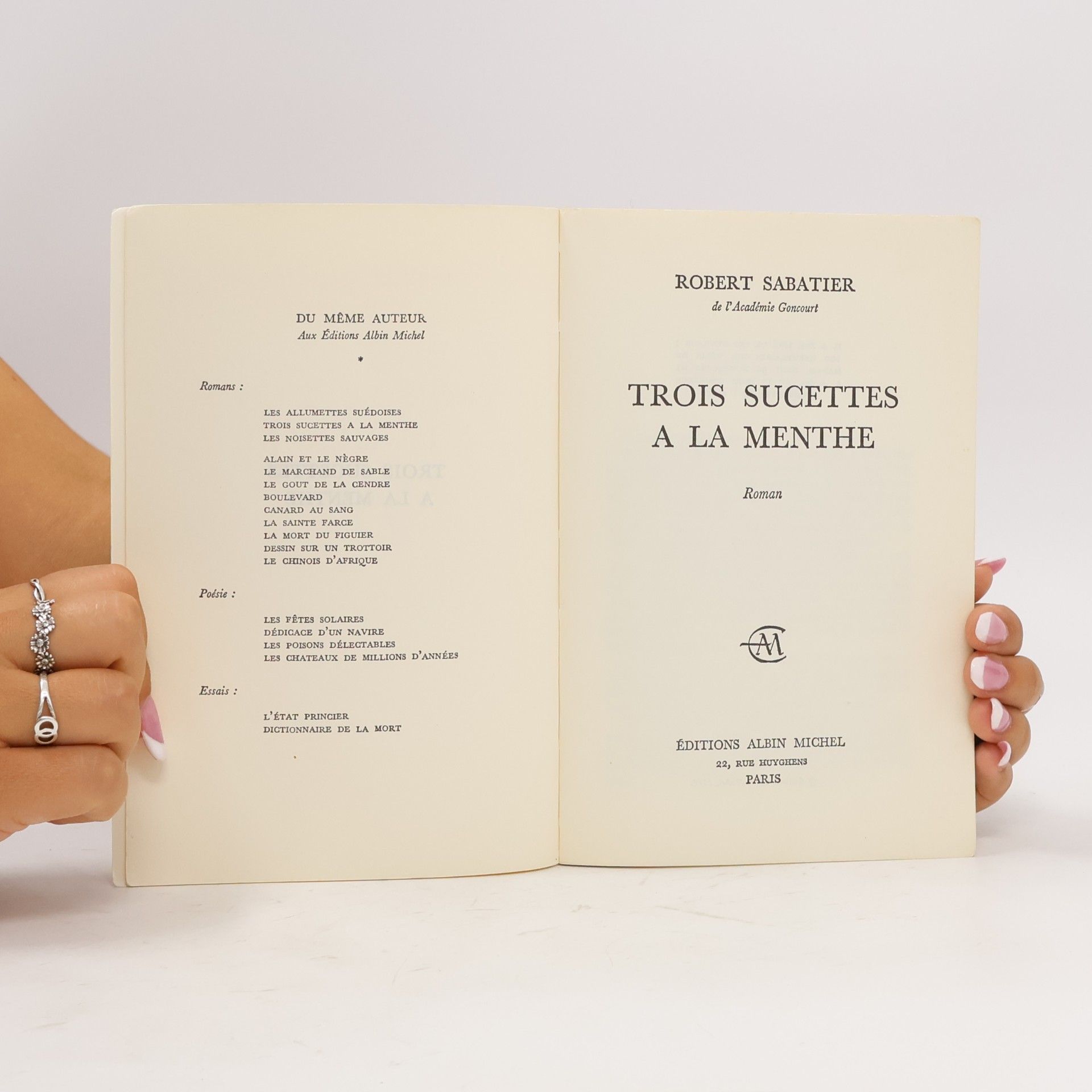 Robert Sabatier Trois Sucettes a la Menthe