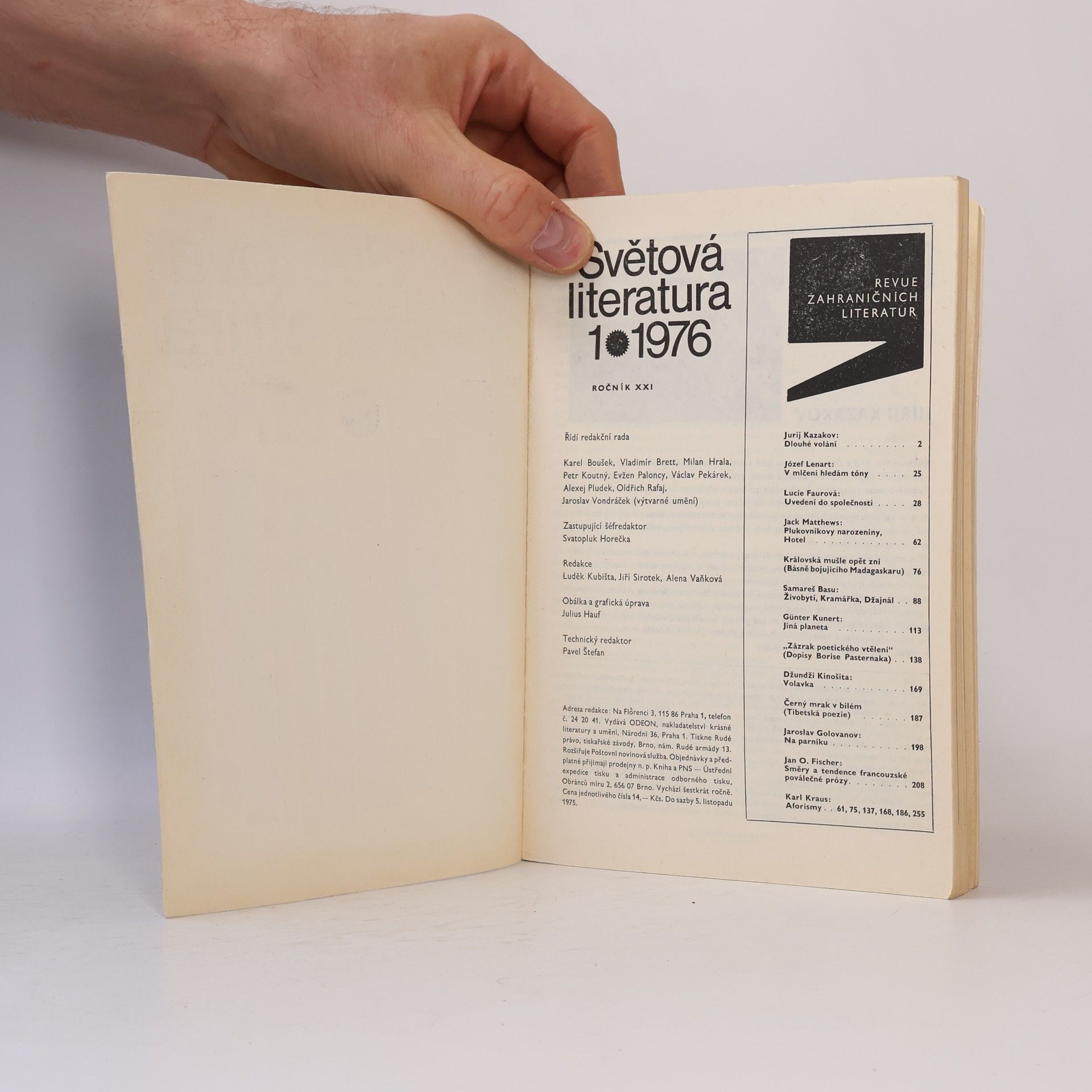 Autores varios Světová literatura 1/1976