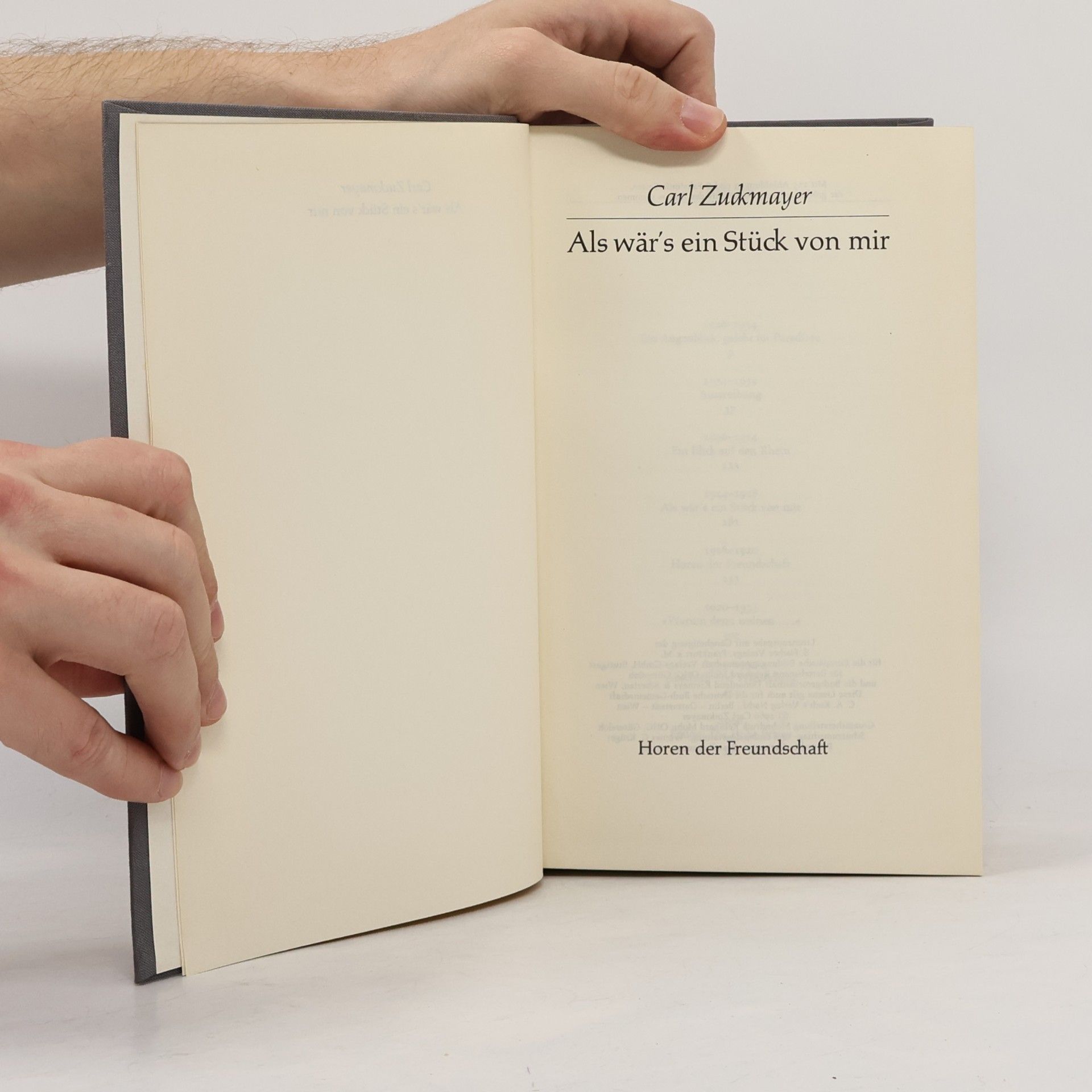 Carl Zuckmayer Als wär’s ein Stück von mir