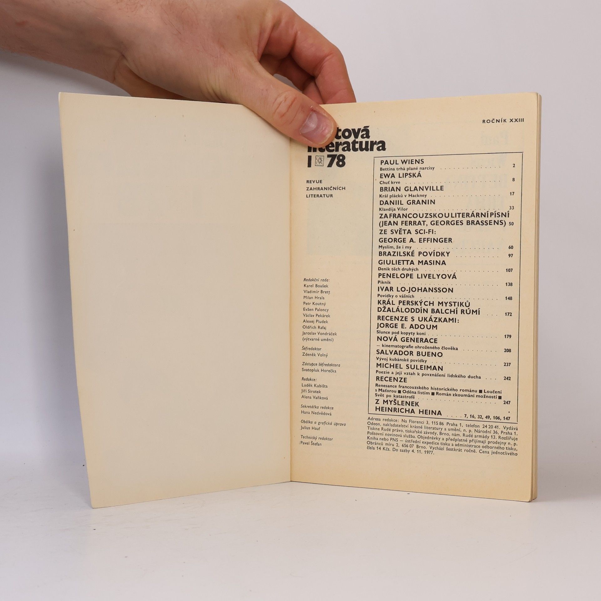 Kolektiv autorů Světová literatura 1/78