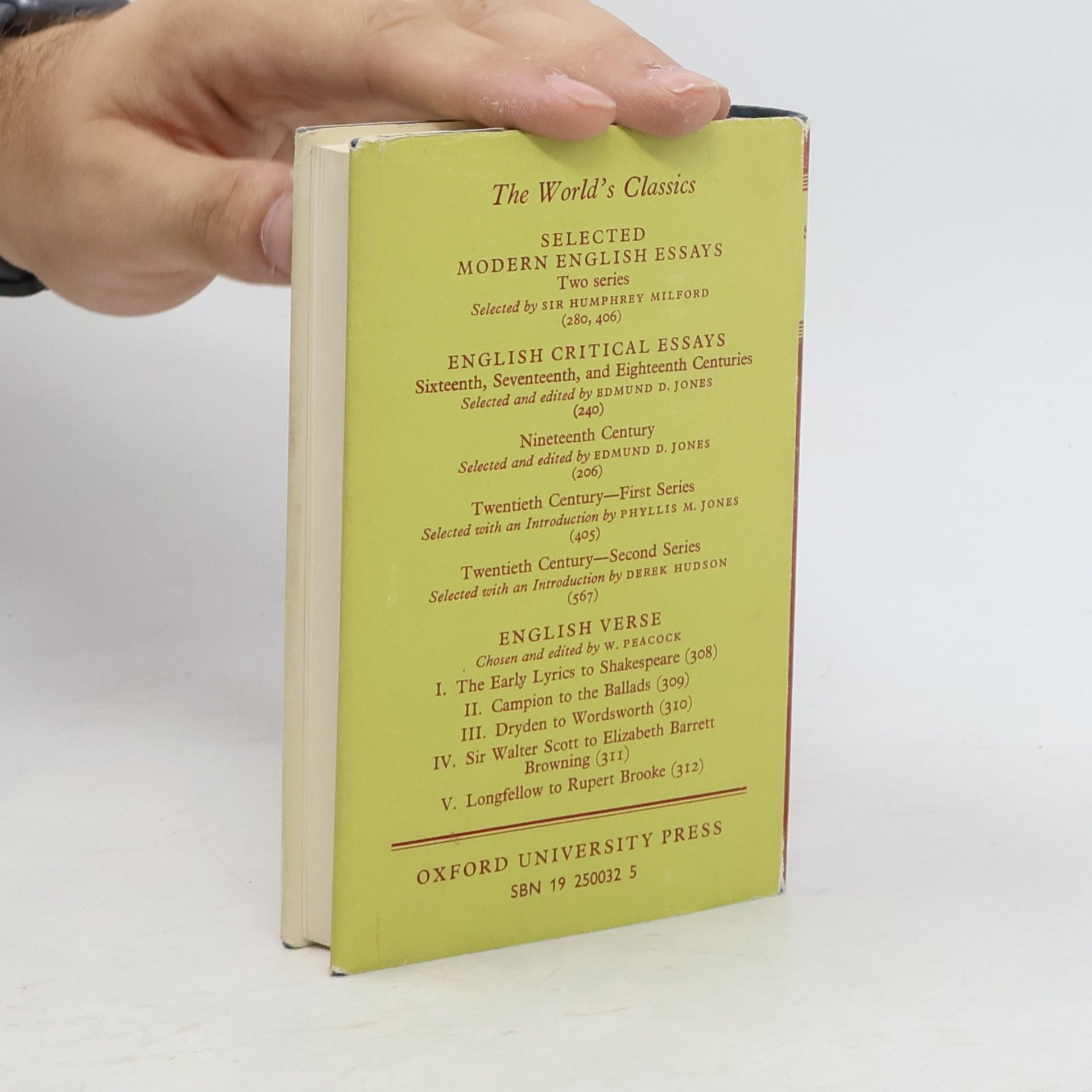 W. Peacock Selected English Essays