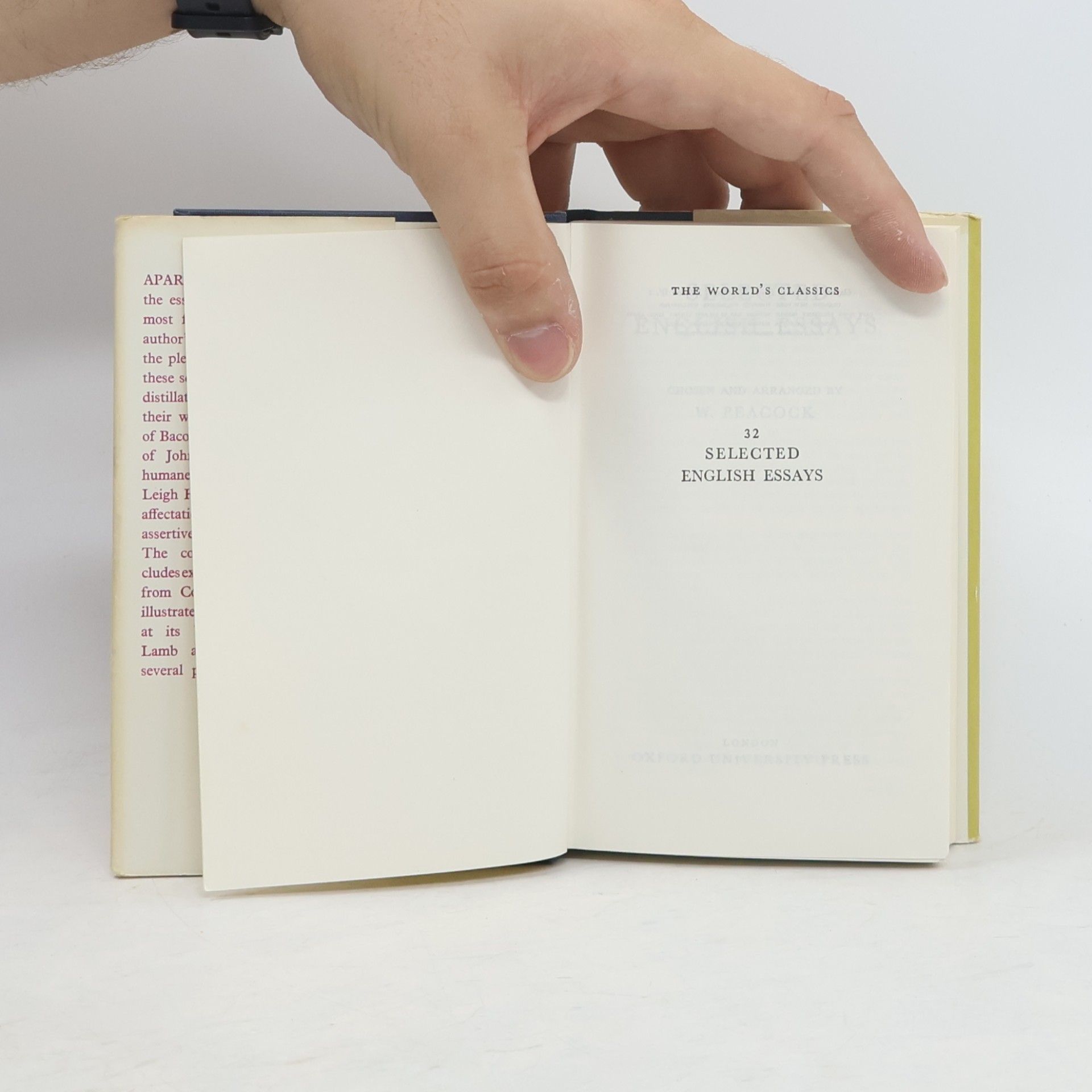 W. Peacock Selected English Essays