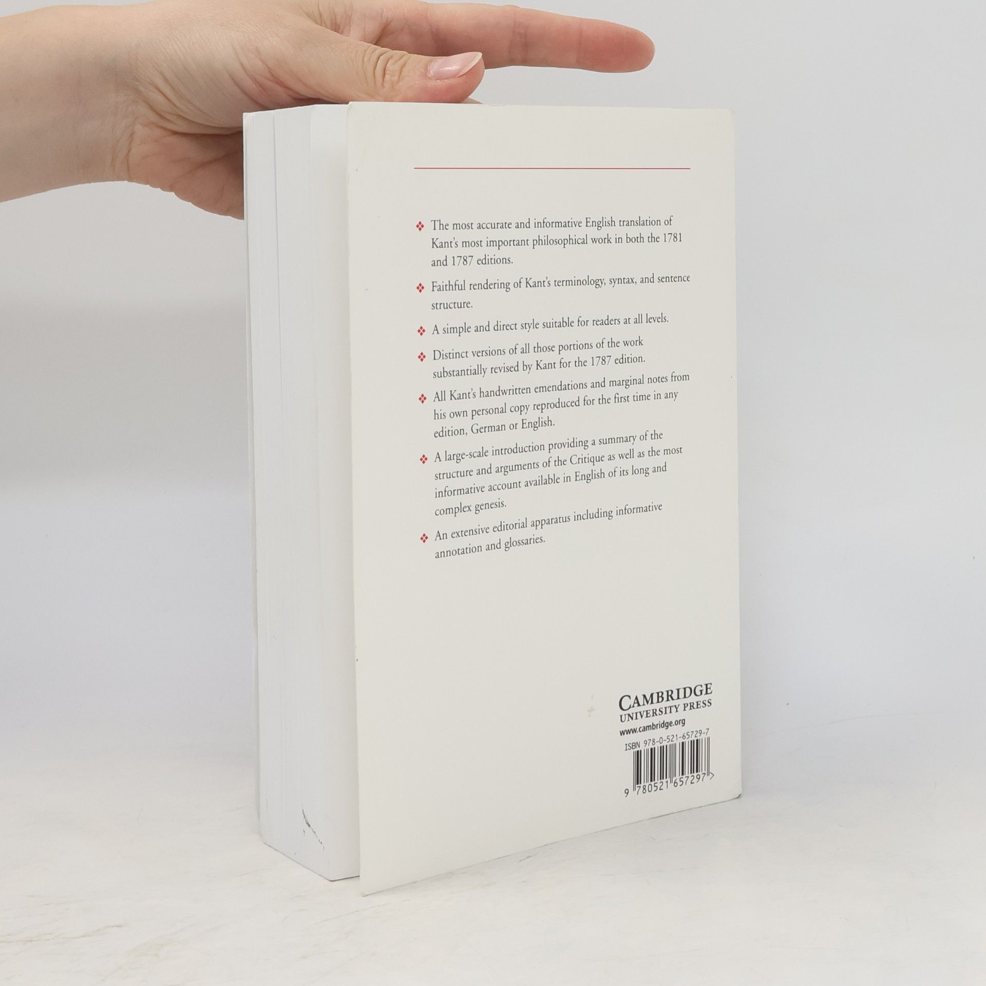 Immanuel Kant The Cambridge Edition of the Works of Immanuel Kant: Critique of Pure Reason