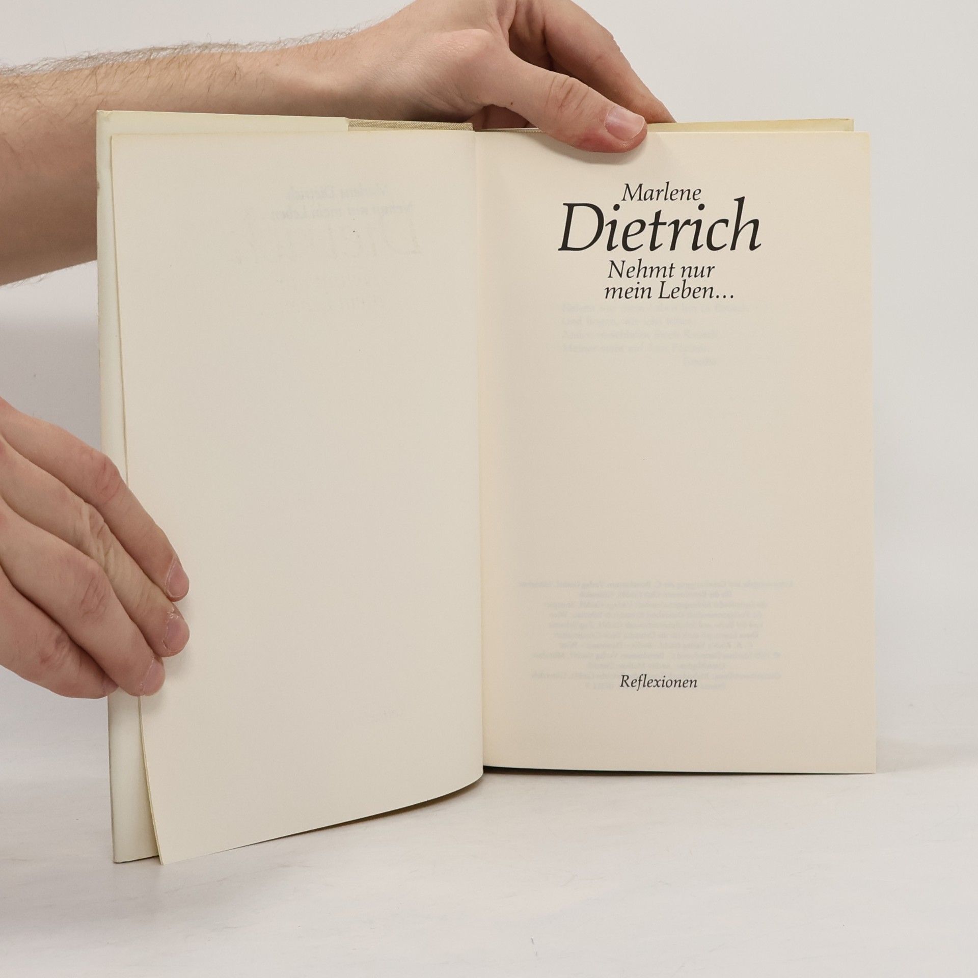 Marlene Dietrich Nehmt nur mein Leben...