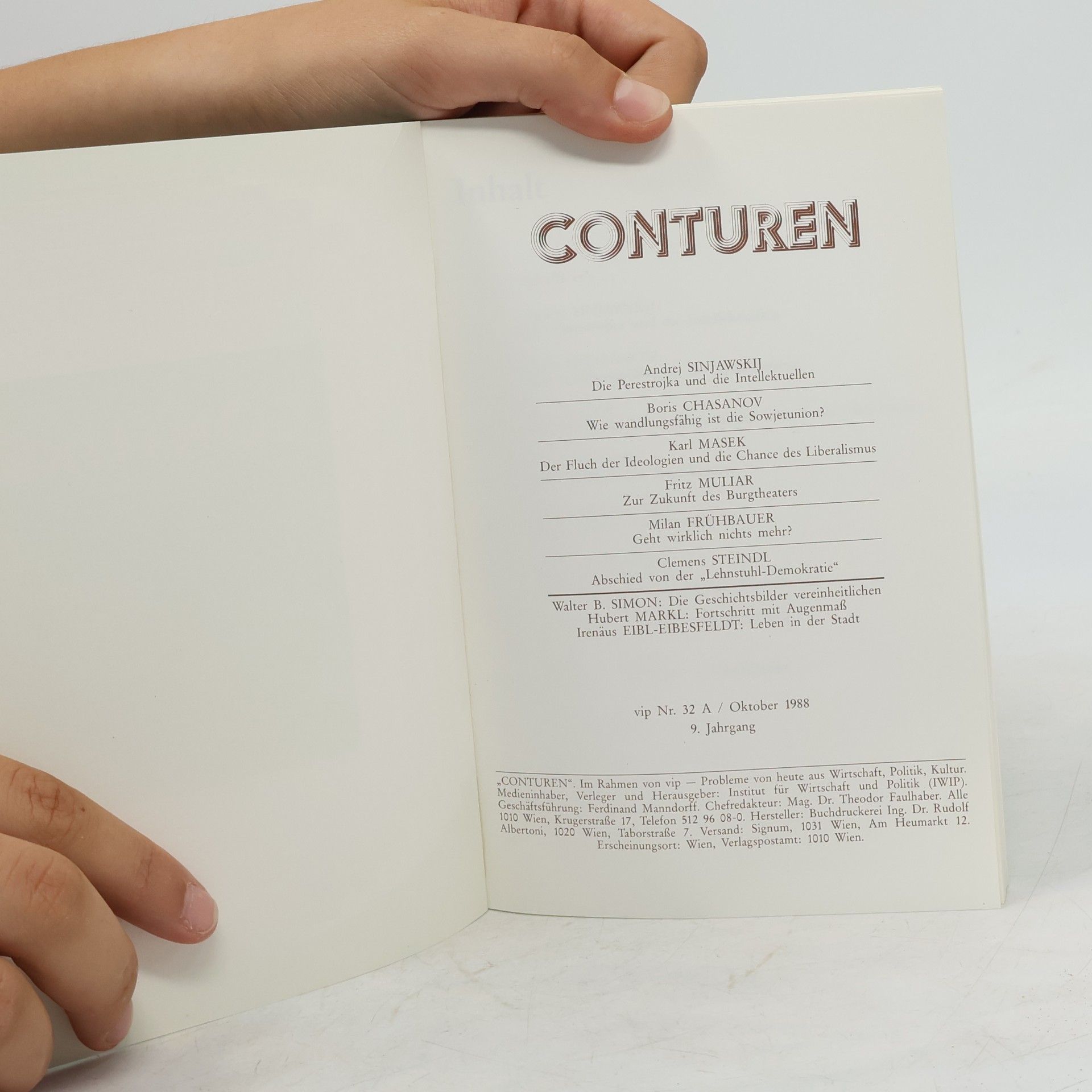 Fritz Muliar Conturen 32A/1988 9. Jahrgang