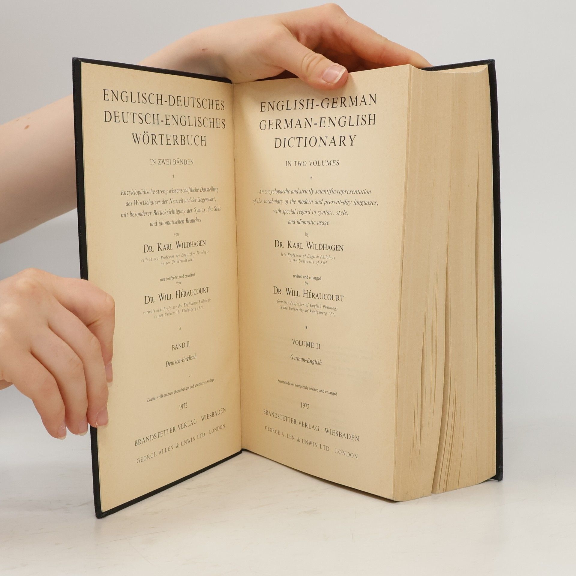 Karl Wildhagen English-German, German-English Dictionary. Volume II. German-English