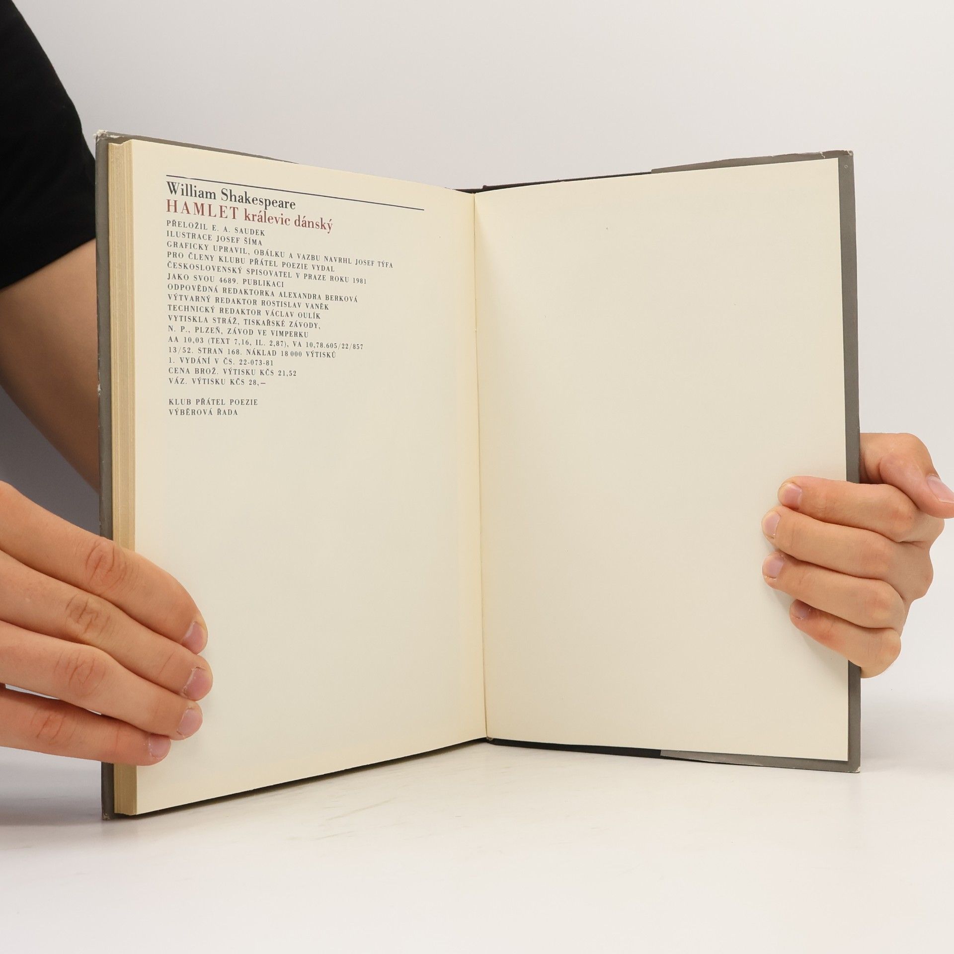 William Shakespeare Hamlet, králevic dánský
