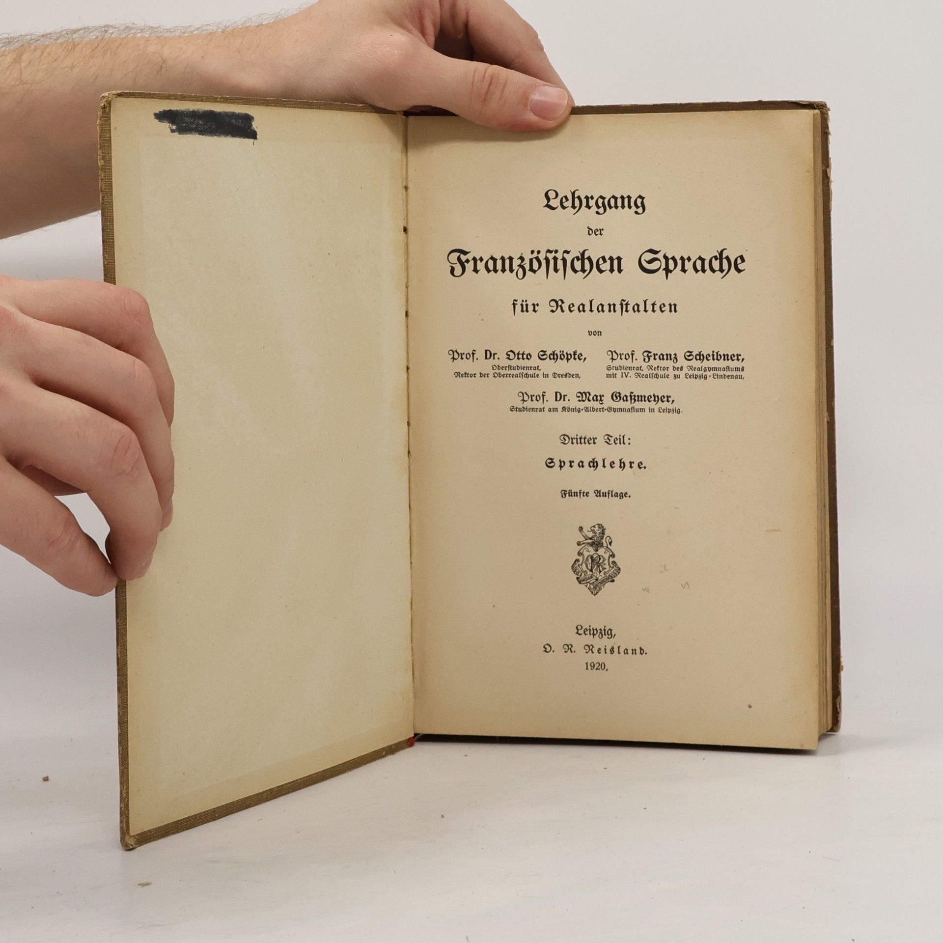 Otto Schöpte Lehrgang der Französischen Sprache für Realanstalten