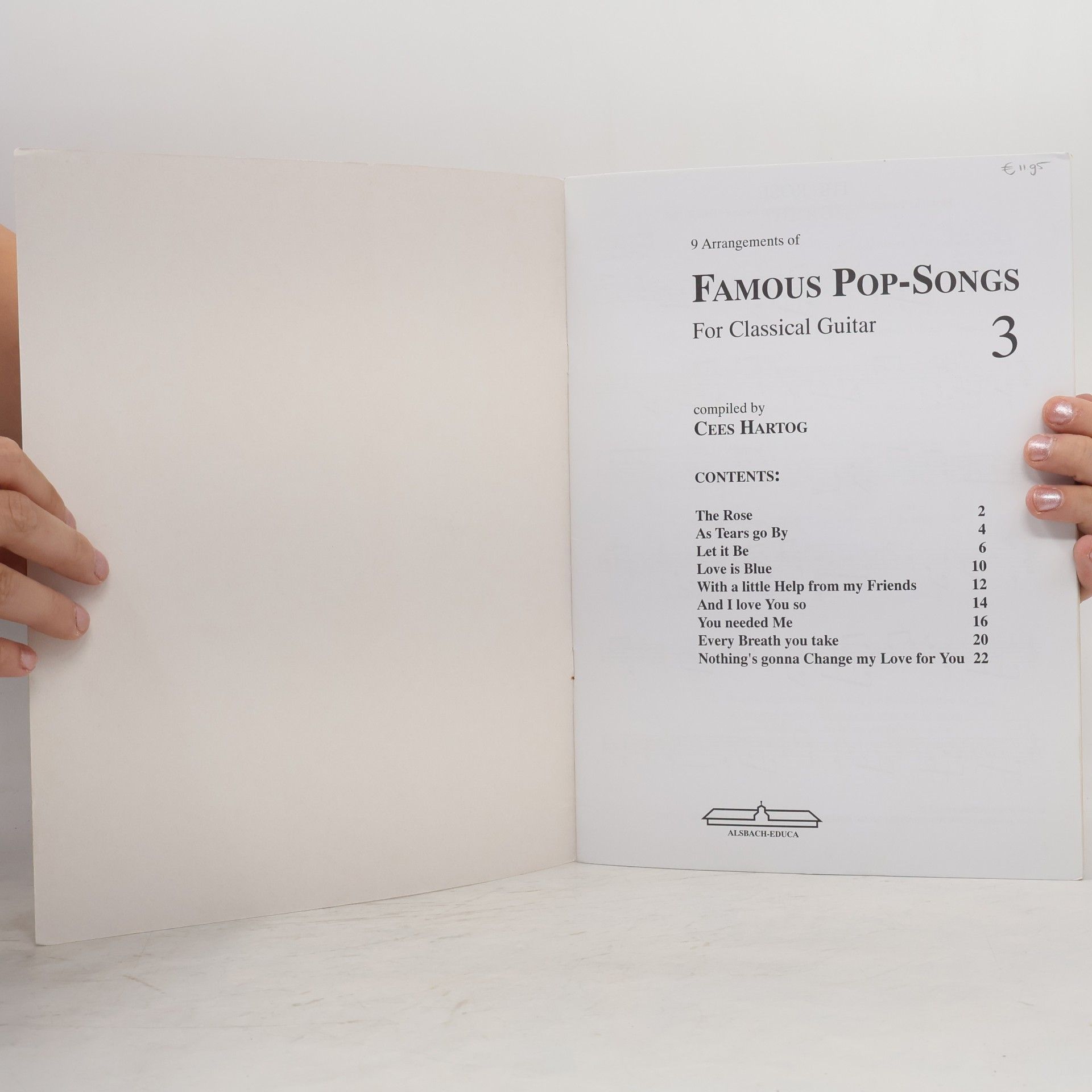 CEES HARTOG Pop Songs for Classical Guitar 3