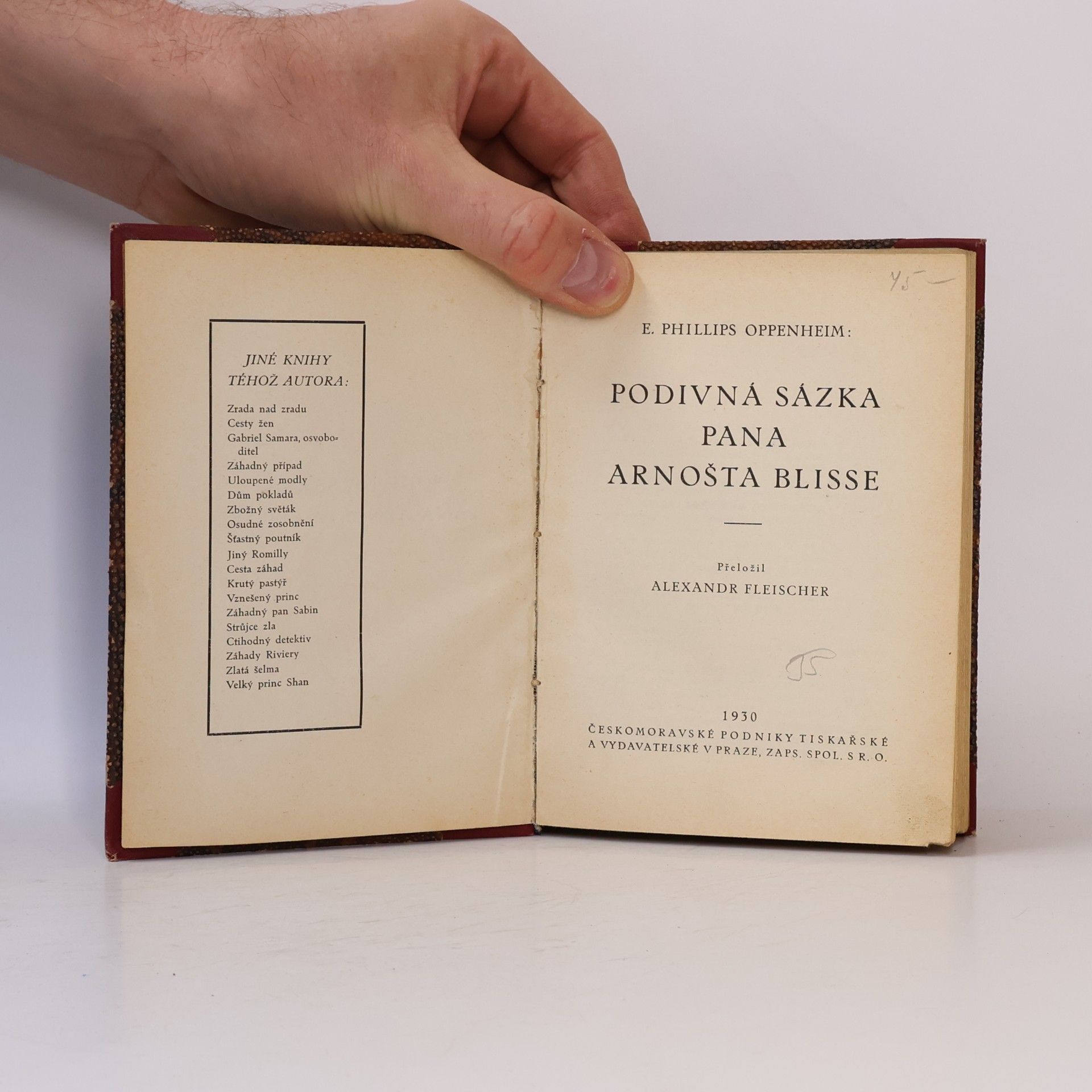 Edward Phillips Oppenheim Podivná sázka pana Arnošta Blisse