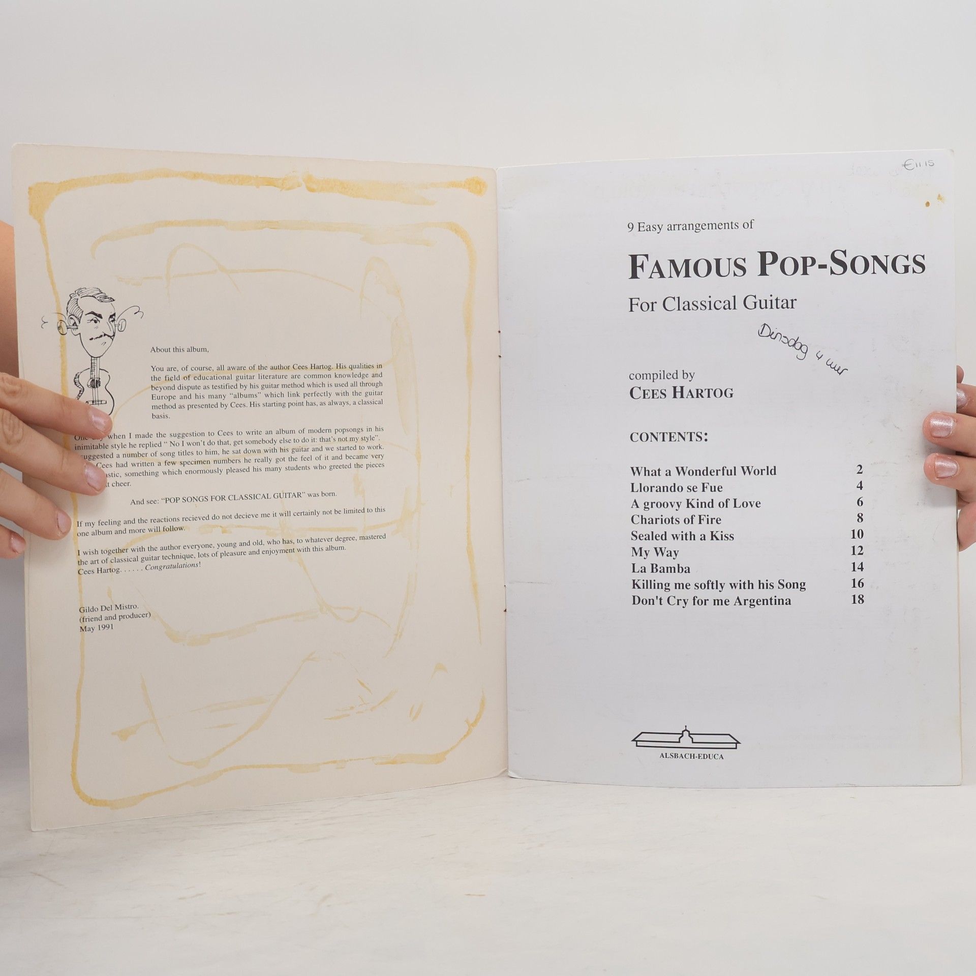CEES HARTOG Pop Songs for Classical Guitar