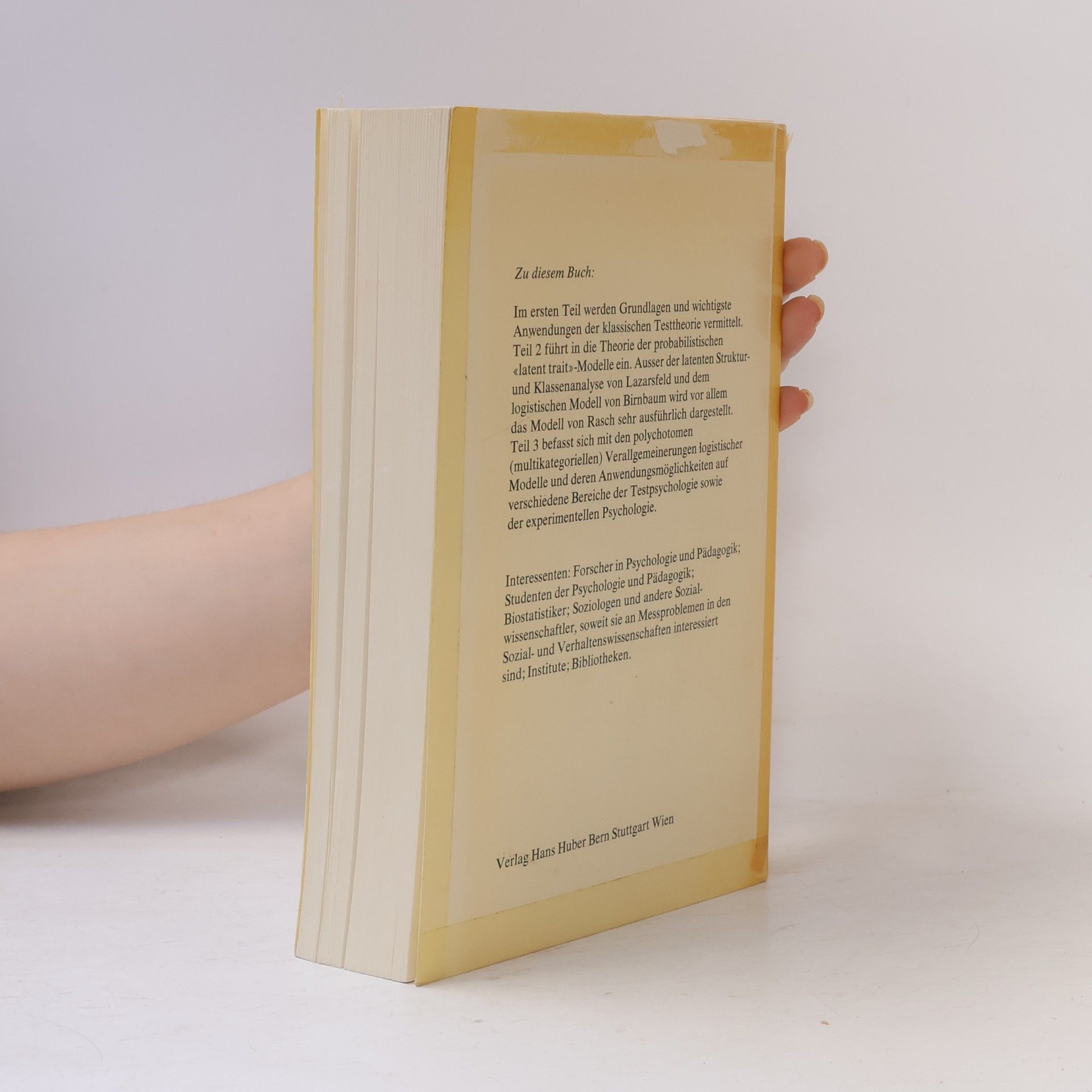 Gerhard H. Fischer Einführung in die Theorie psychologischer Tests