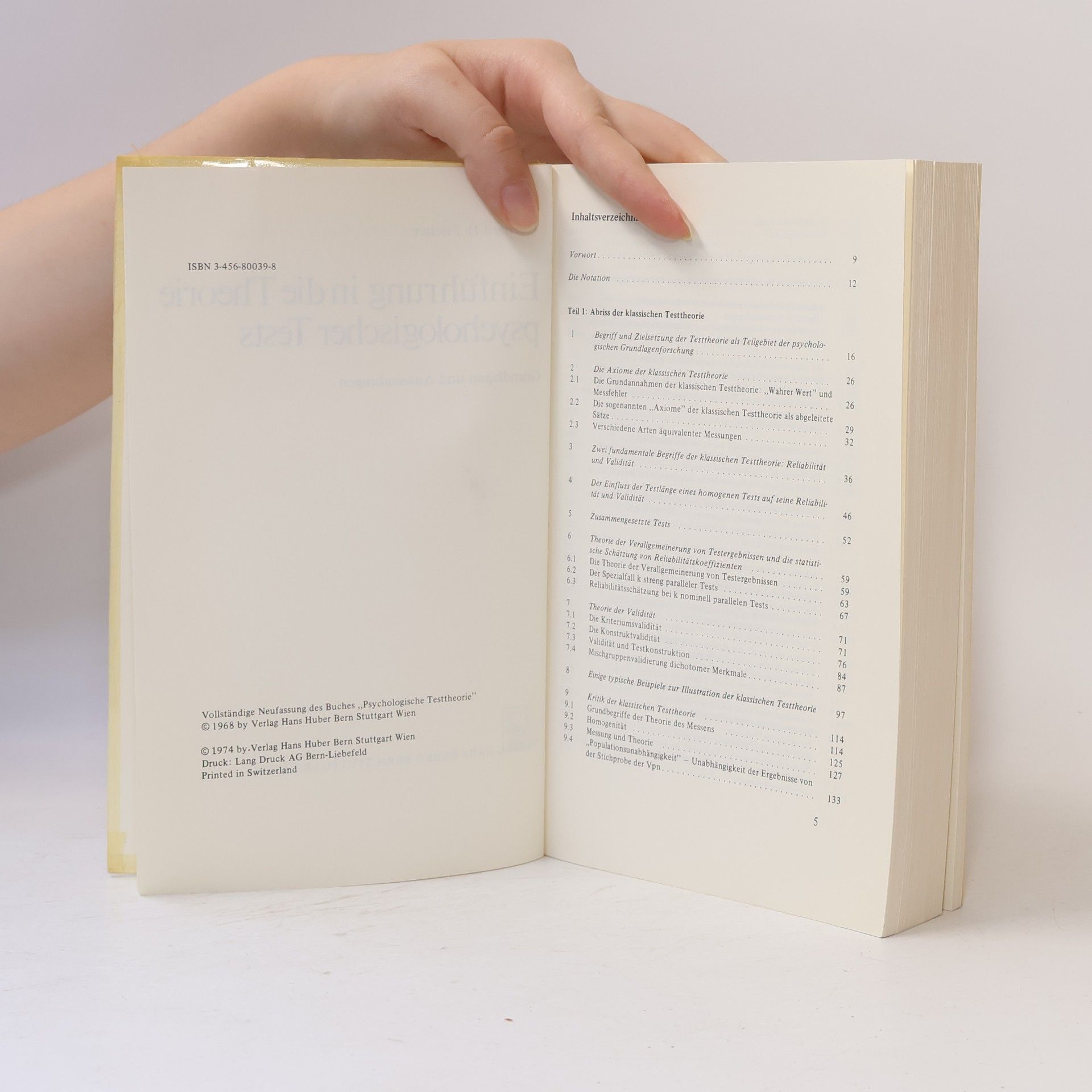 Gerhard H. Fischer Einführung in die Theorie psychologischer Tests