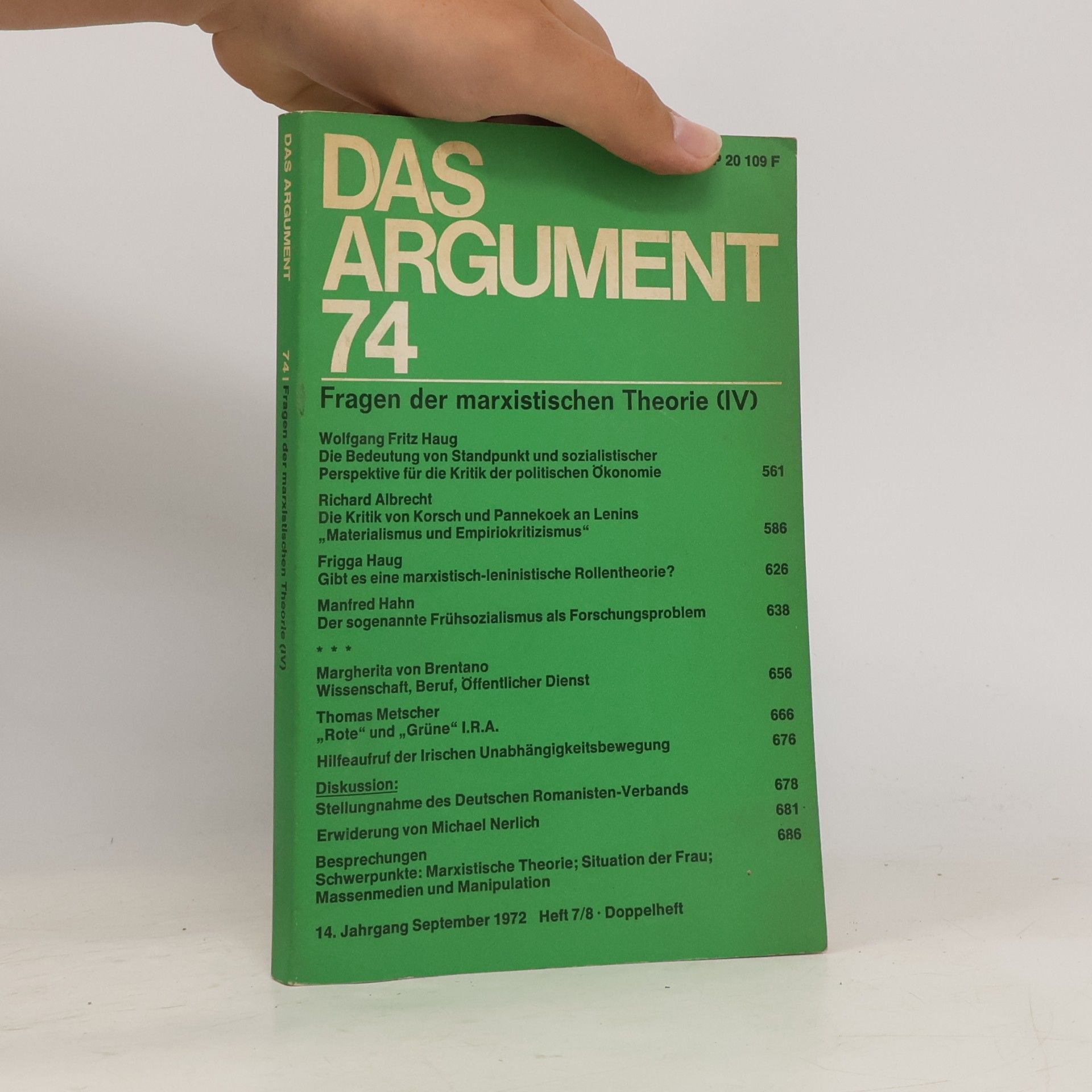 Autorenkollektiv Das Argument 74. Heft 7/8