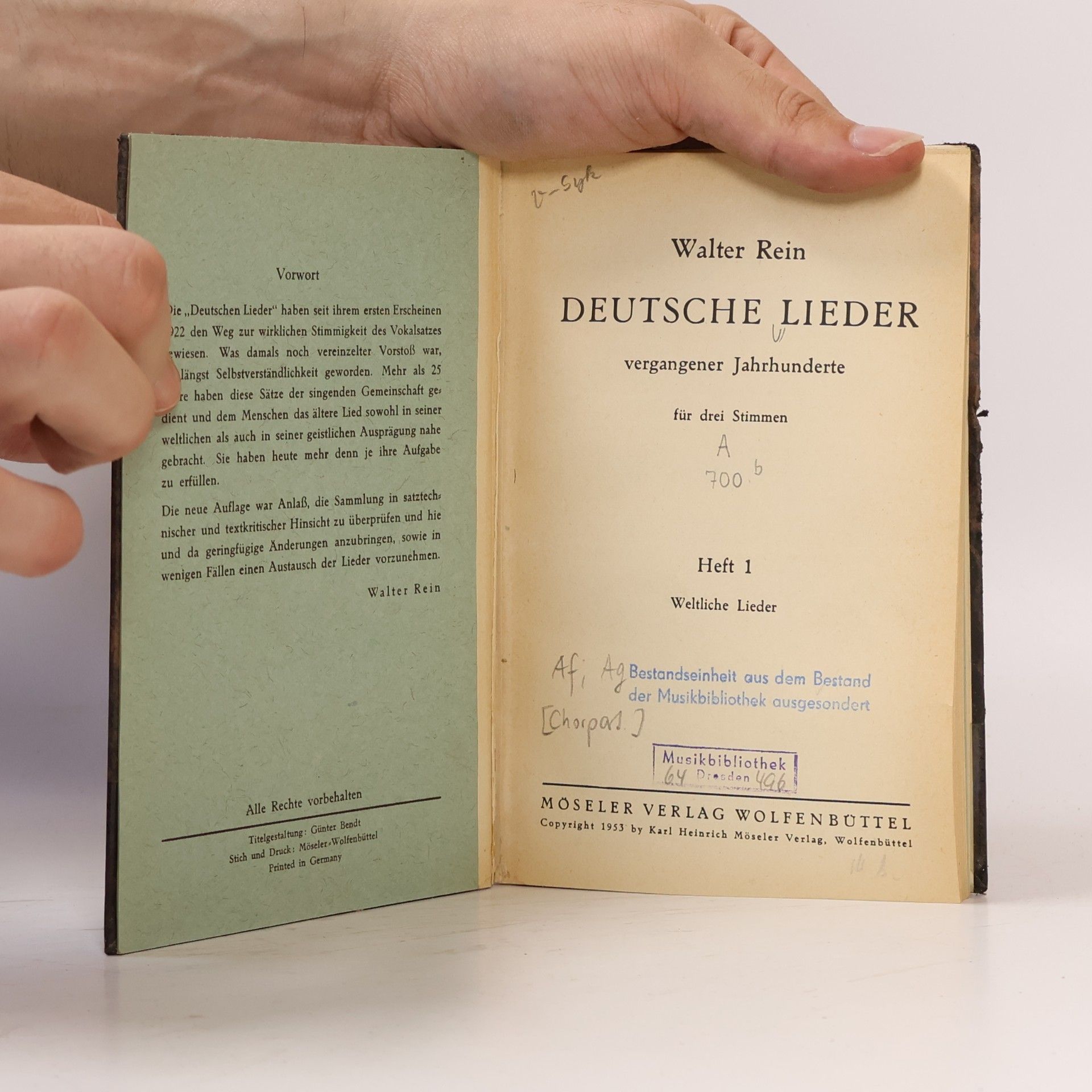 Walter Rein Deutsche Lieder vergangener Jahrhunderte