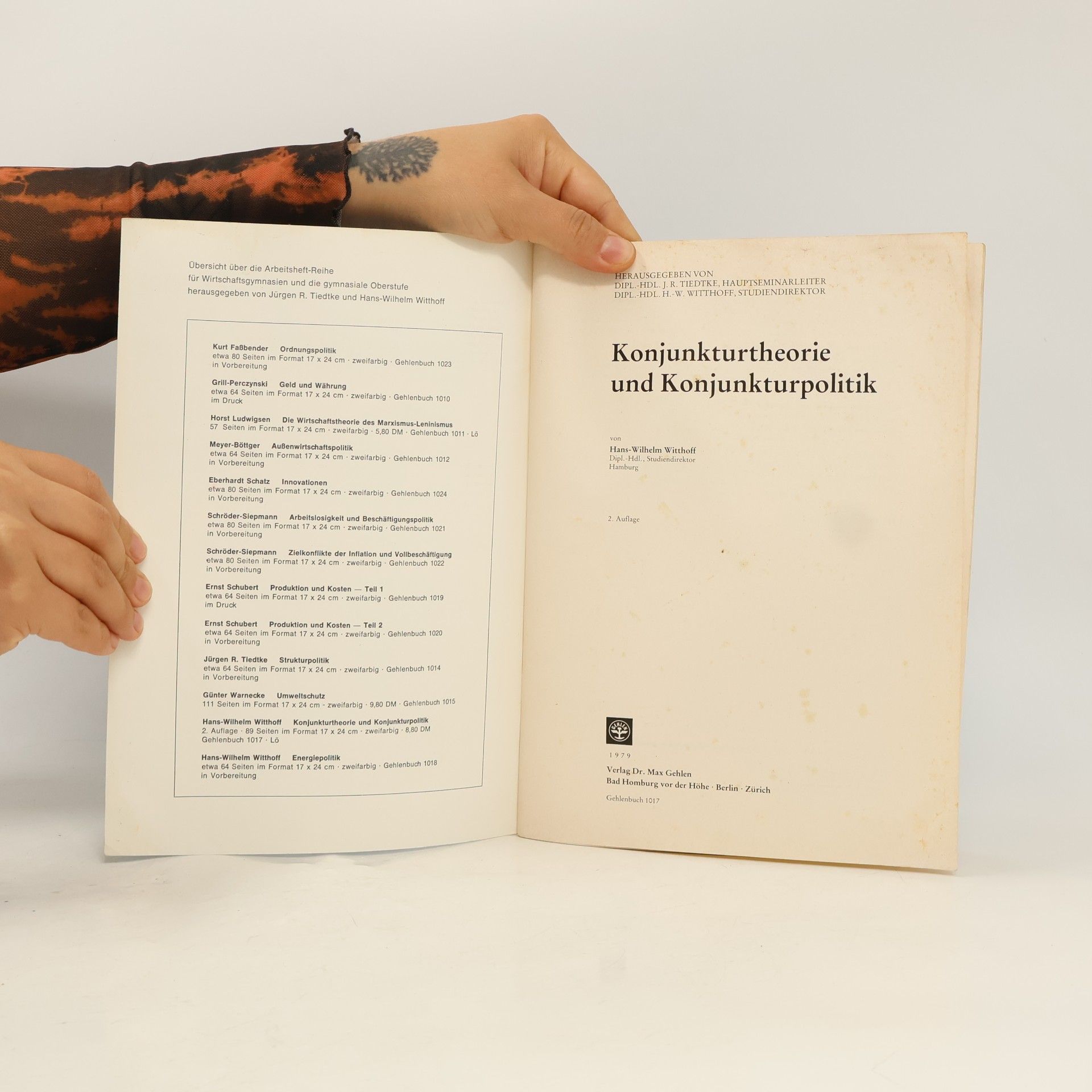 Hans Wilhelm Witthoff Konjunkturtheorie und Konjunkturpolitik