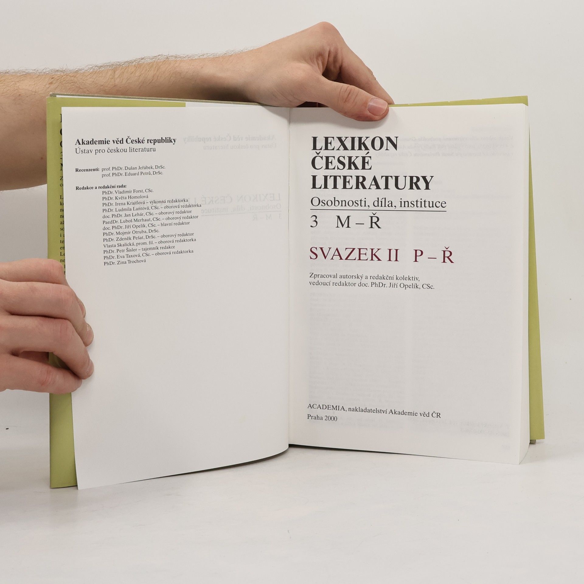 Jiří Opelík Lexikon české literatury 3/II P-Ř