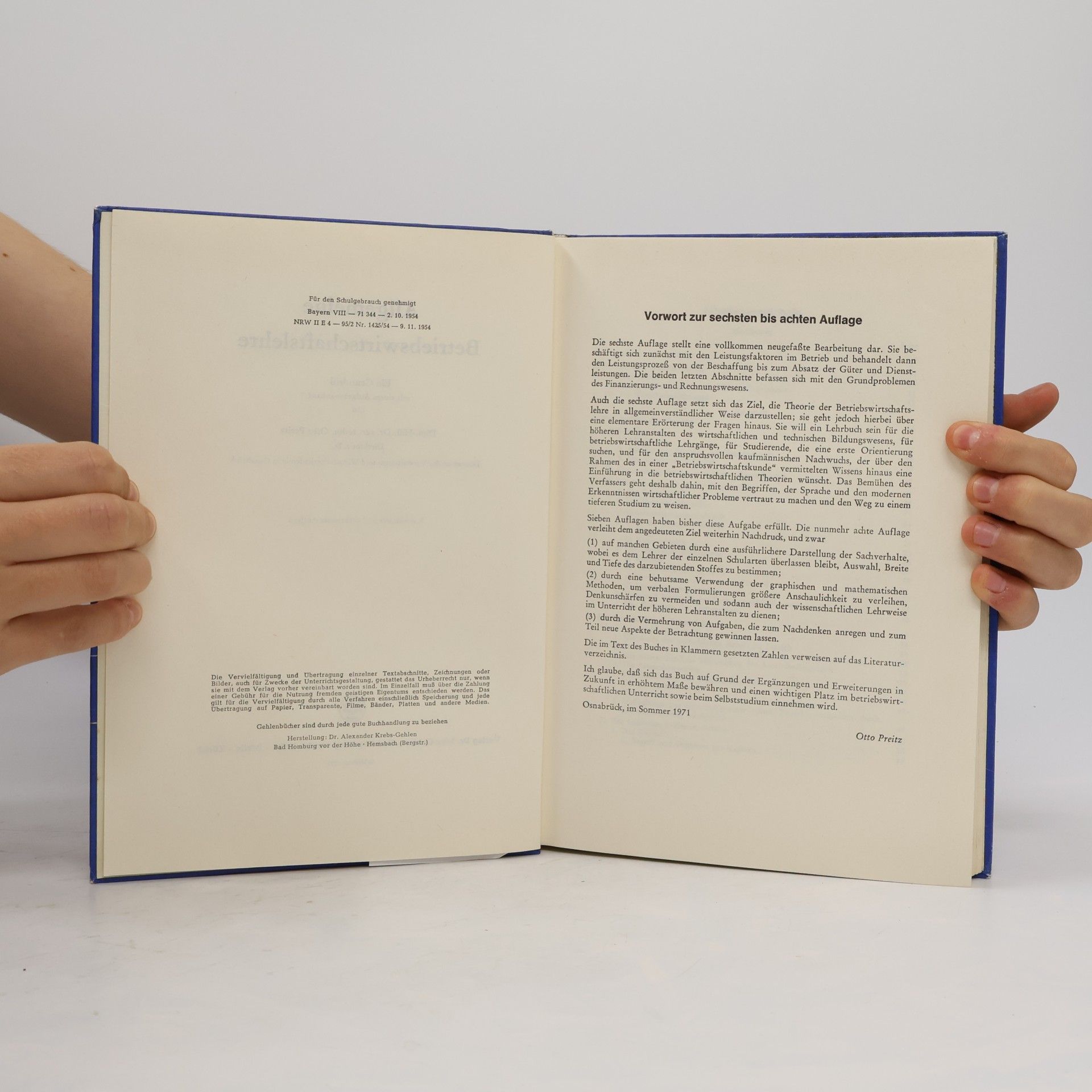 Otto Preitz Allgemeine Betriebswirtschaftslehre