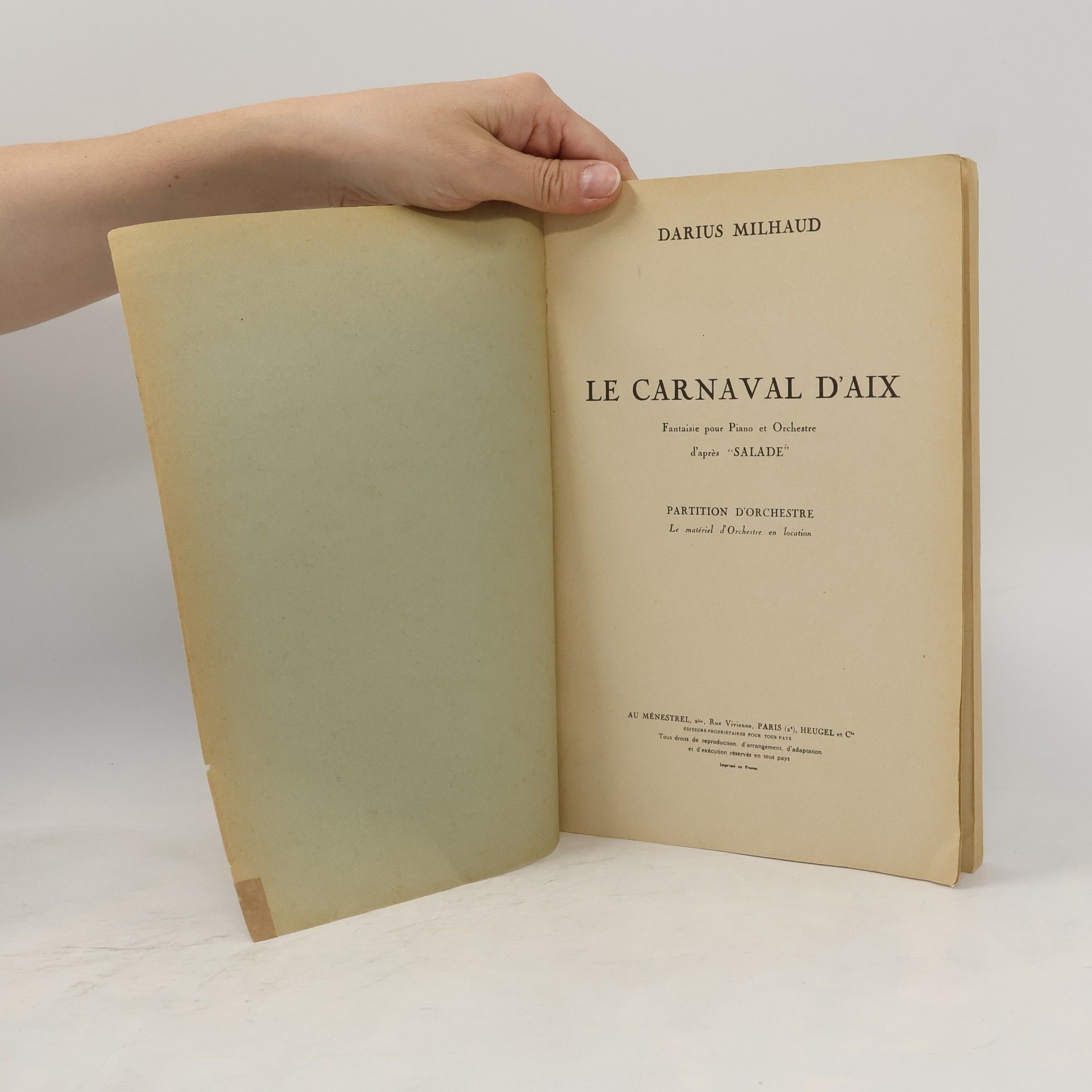 Darius Milhaud Le carnaval d'Aix