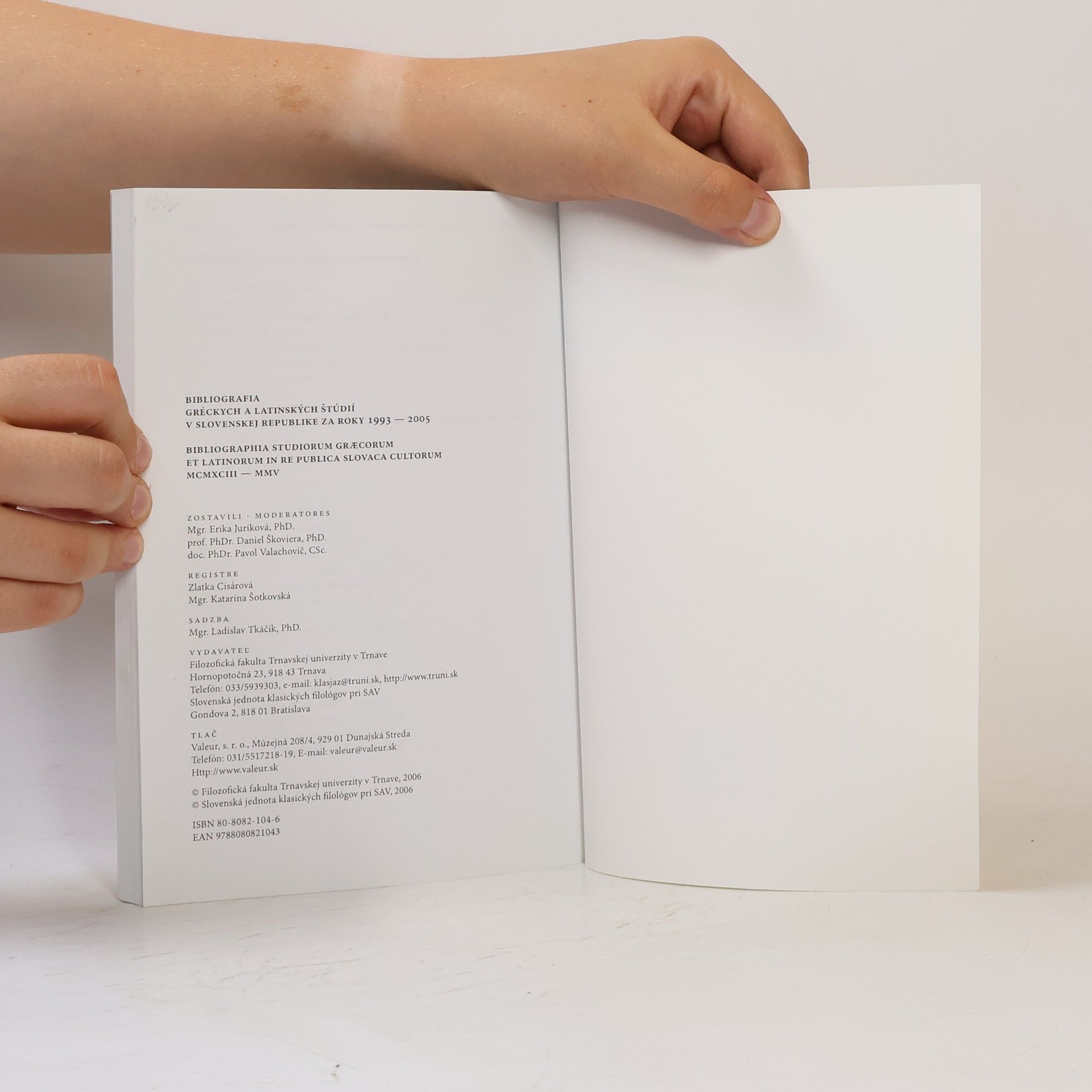 Erika Juríková Bibliografia gréckych a latinských štúdií v Slovenskej republike za roky 1993 — 2005