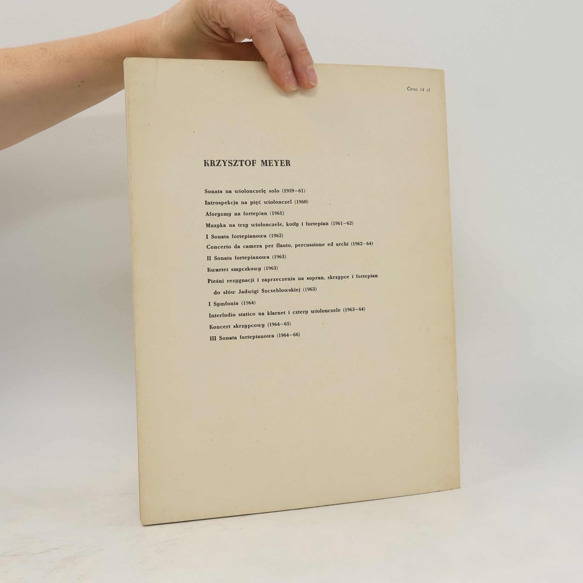Krzysztof Meyer II. Sonata fortepianowa