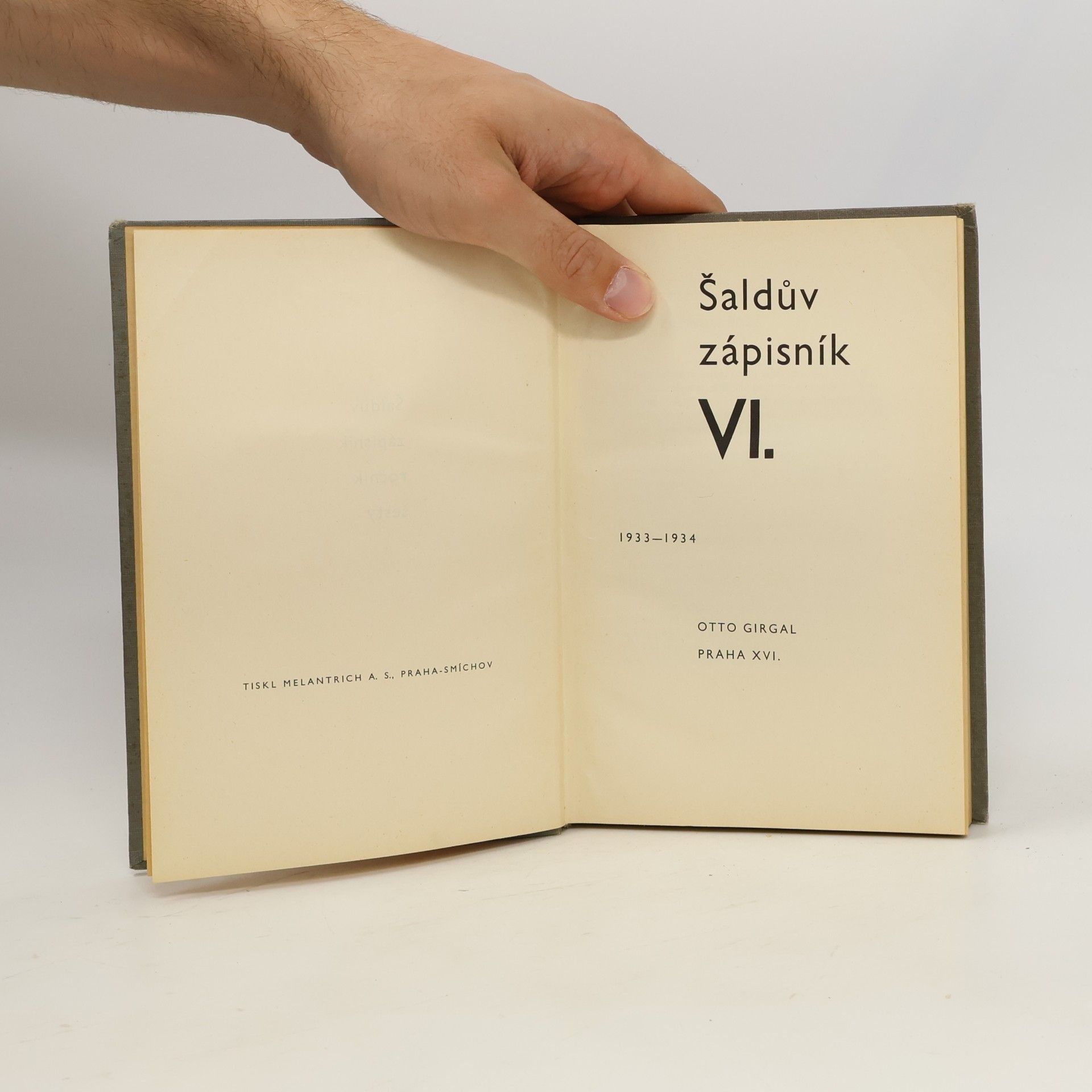 František Xaver Šalda Šaldův zápisník VI. 1933 - 1934