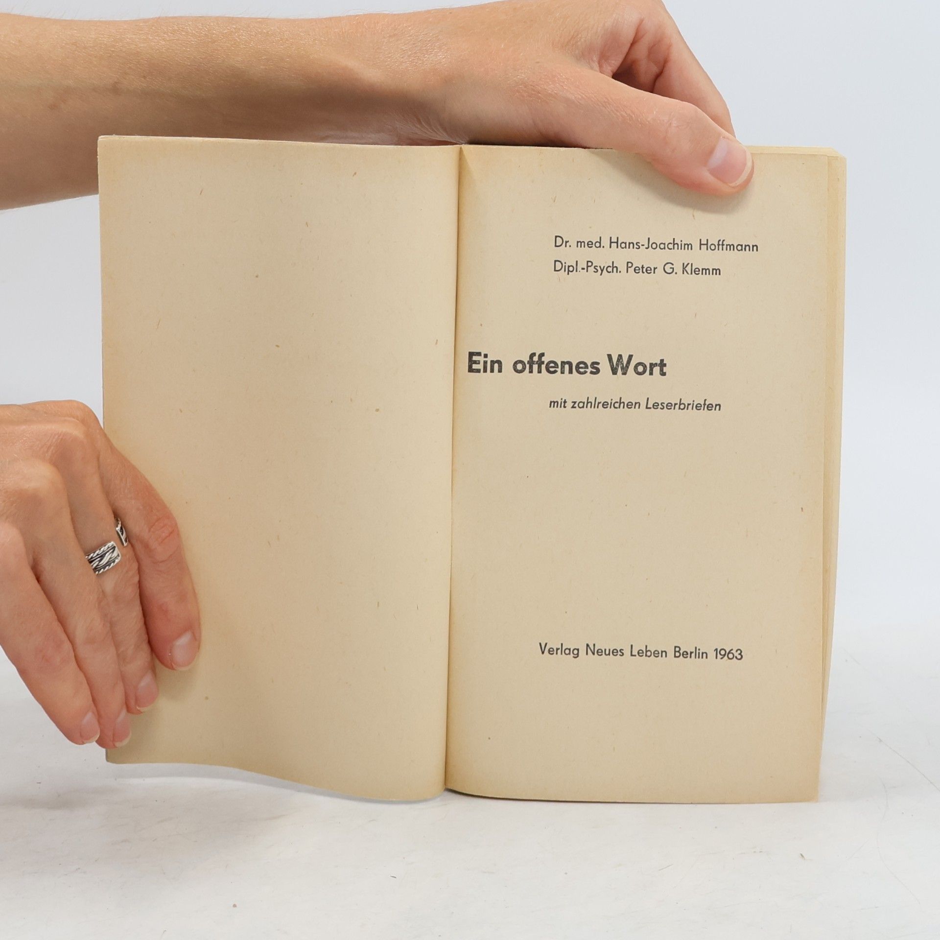 H. J. Hoffmann Ein offenes Wort