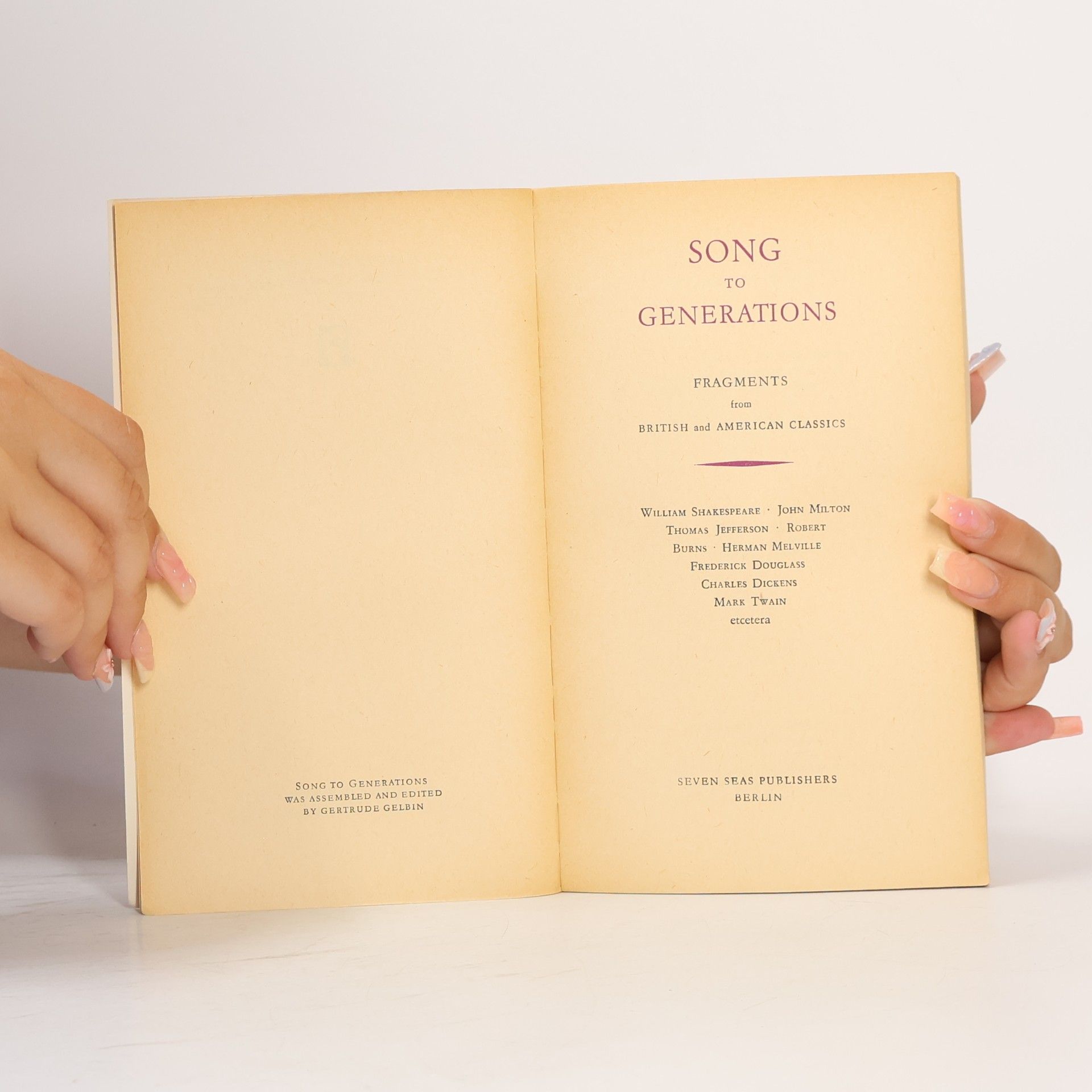 Auteurscollectief Song to Generations. Fragments from British and American Classics
