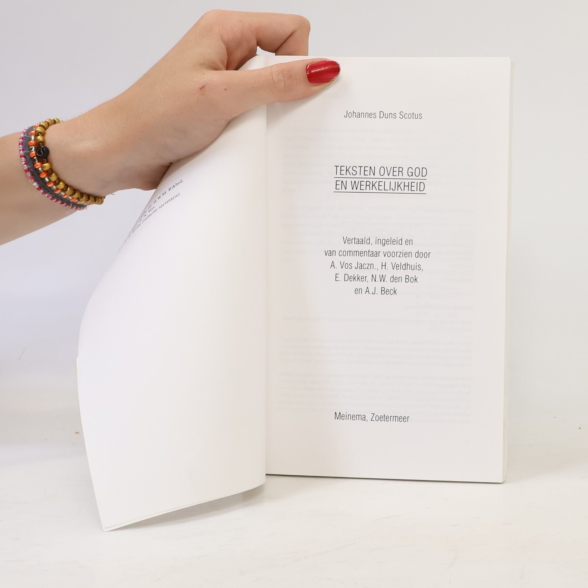 Johannes Duns Scotus Sleutelteksten: Teksten over God en Werkelijkheid