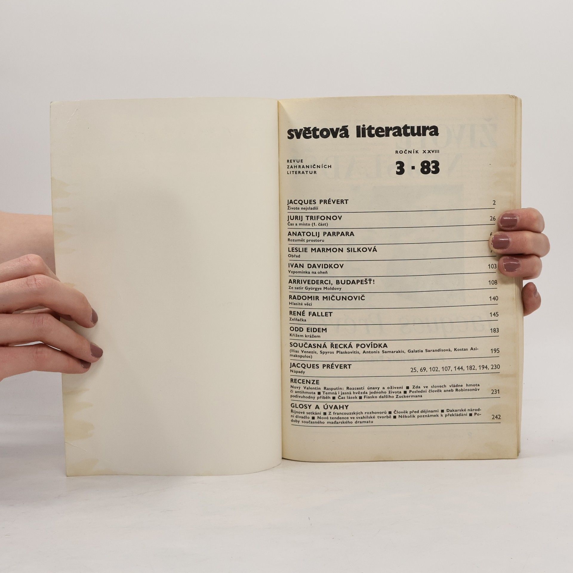 Autores varios Světová literatura 3/83