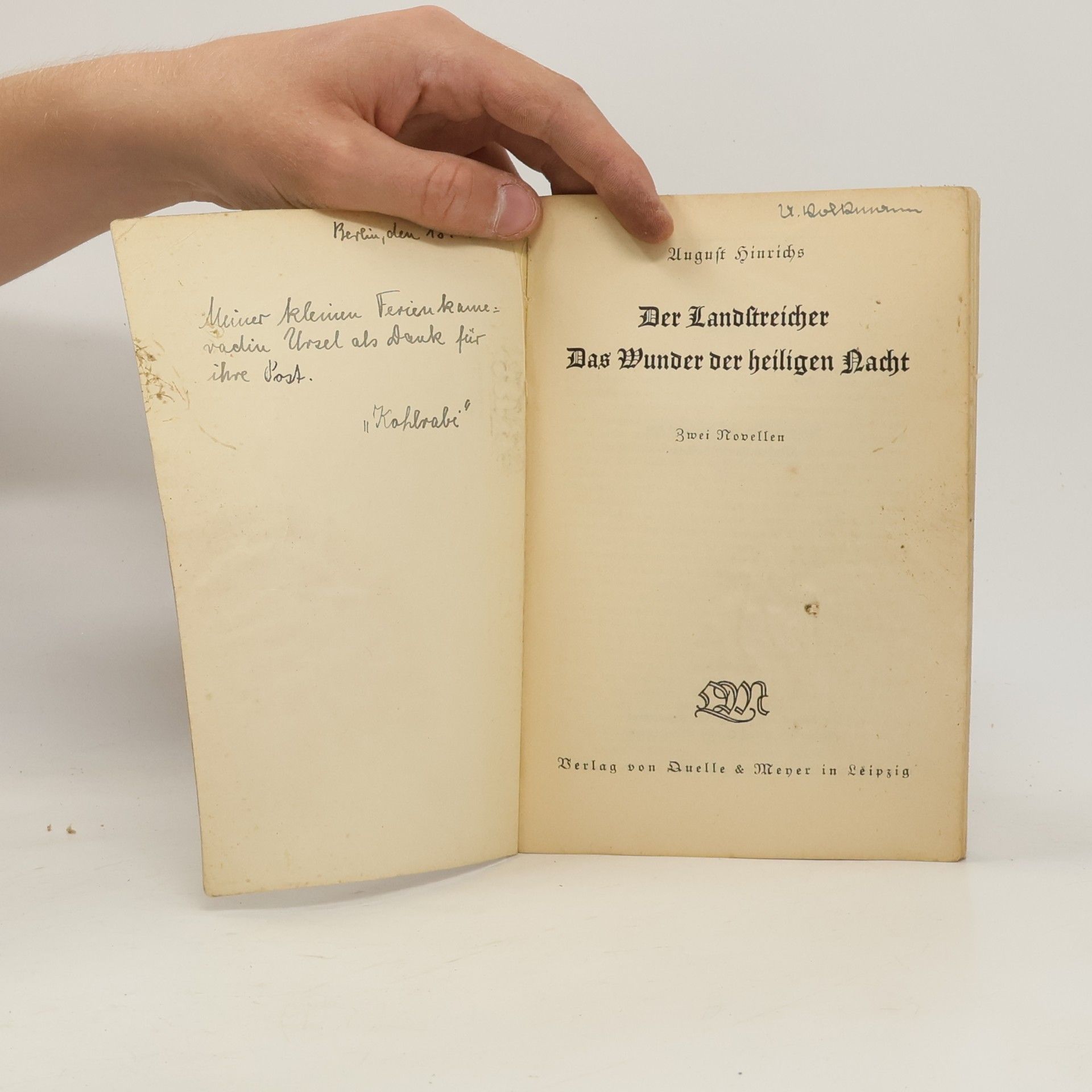 August Hinrichs Der Landstreicher / Das Wunder der heiligen Nacht