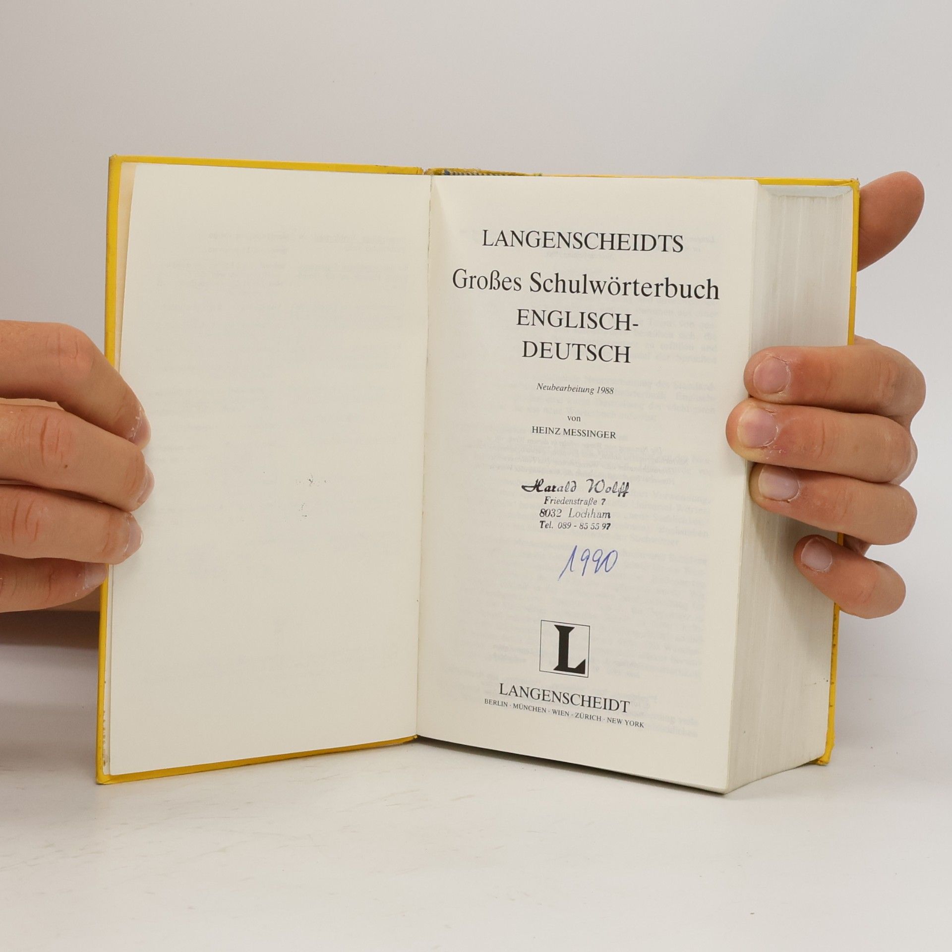 Heinz Messinger Langenscheidts grosses Schulwörterbuch