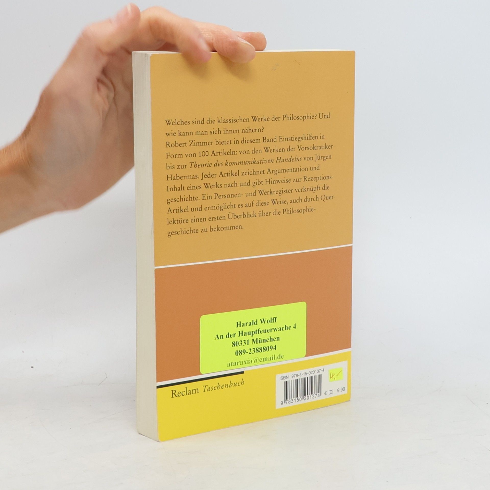 Robert Zimmer Basis-Bibliothek Philosophie