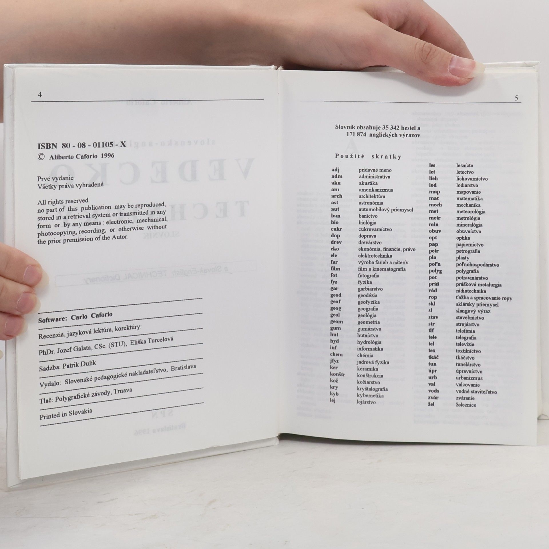 Aliberto Caforio Slovensko-anglický vedecko-technický slovník / Slovak-english technical dictionary