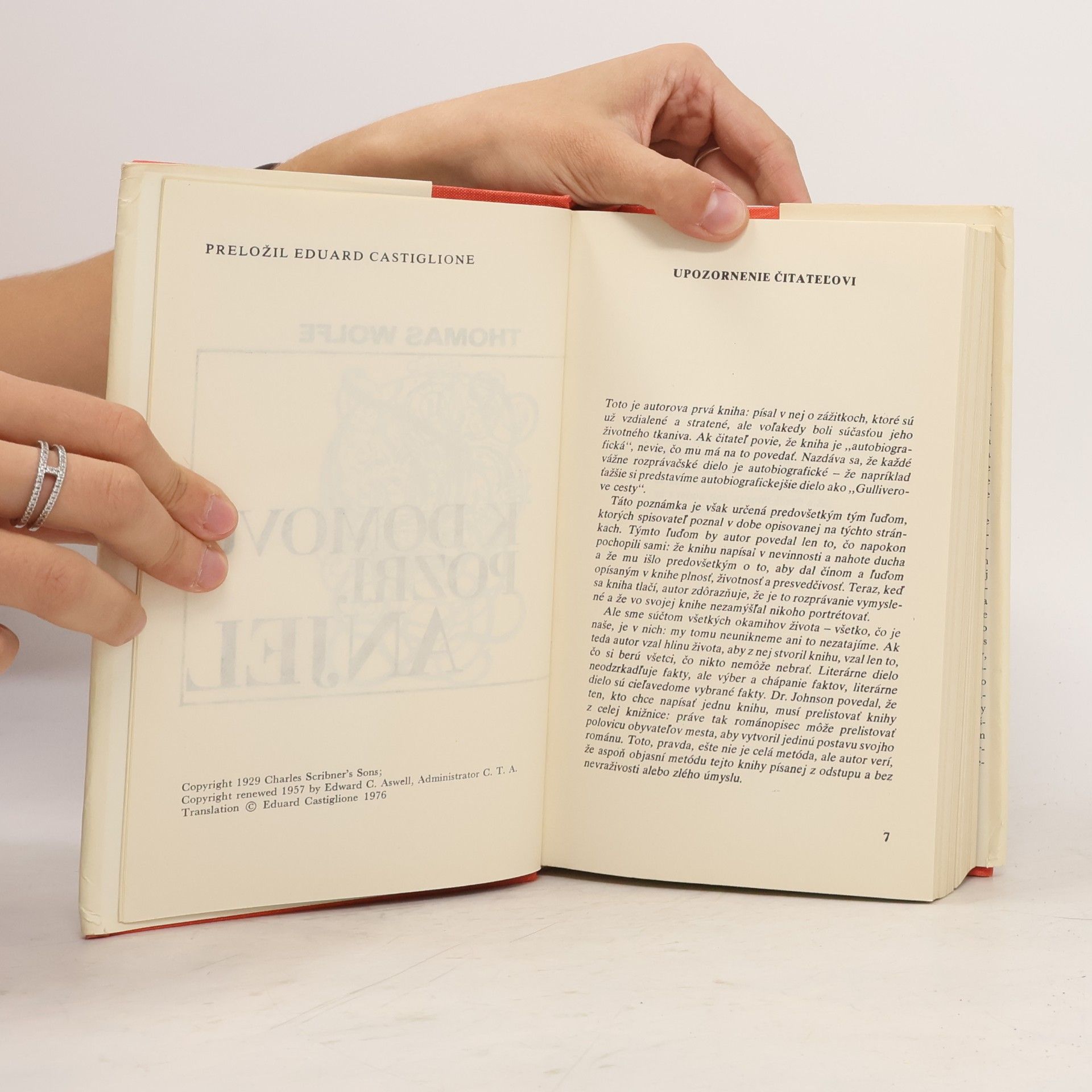 Thomas Clayton Wolfe K domovu pozri, anjel