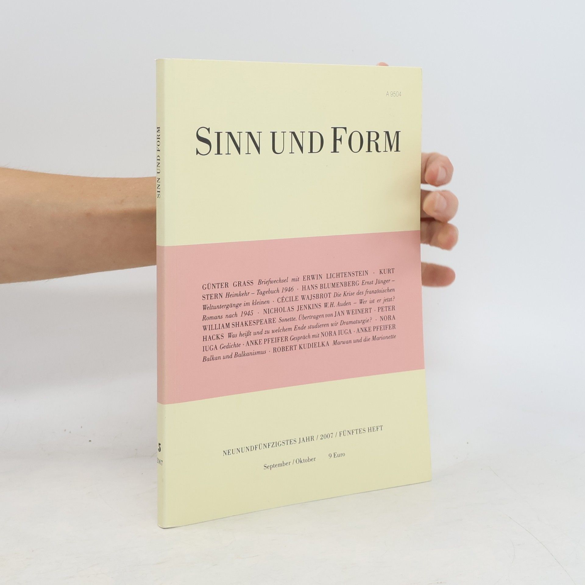Autorenkollektiv Sinn und Form 5/2007