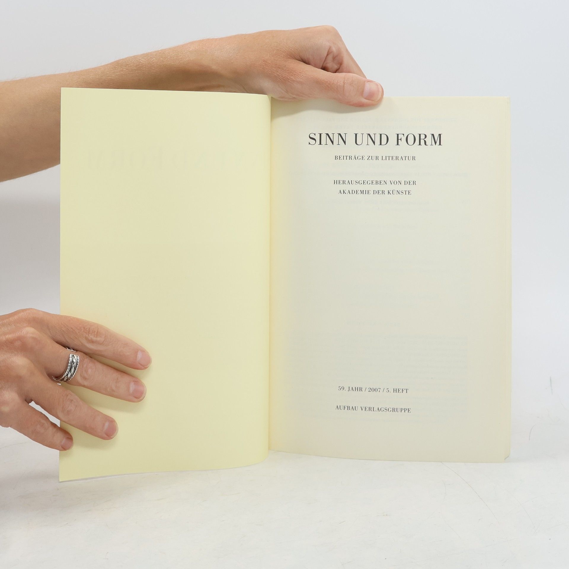 Autorenkollektiv Sinn und Form 5/2007