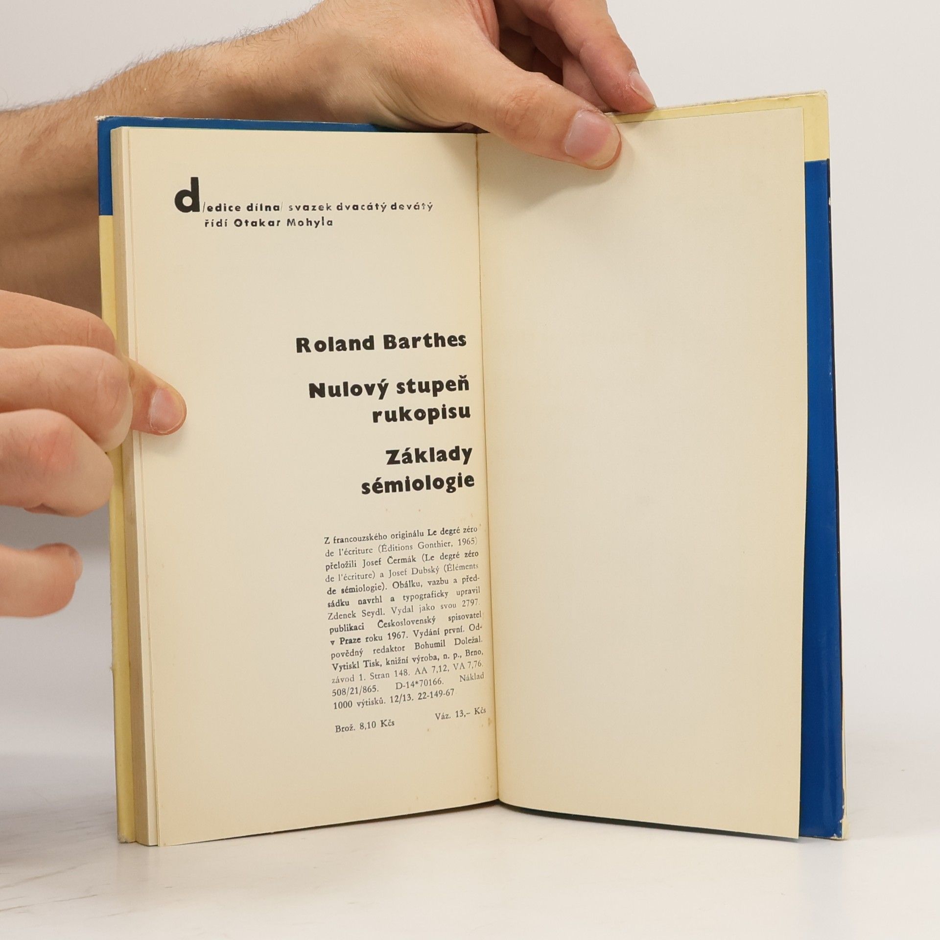 Roland Barthes Nulový stupeň rukopisu. Základy sémiologie
