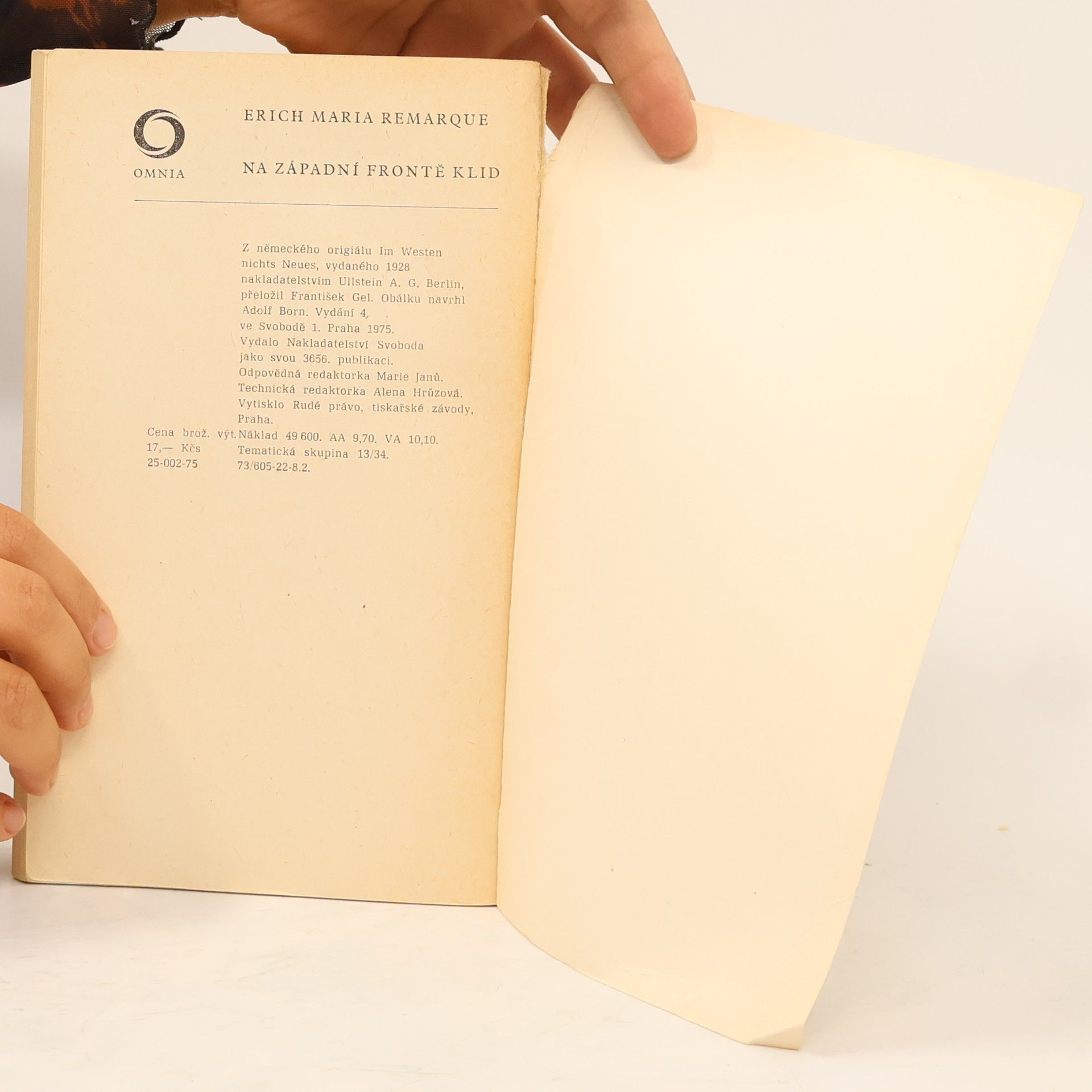 Erich Maria Remarque Na západní frontě klid