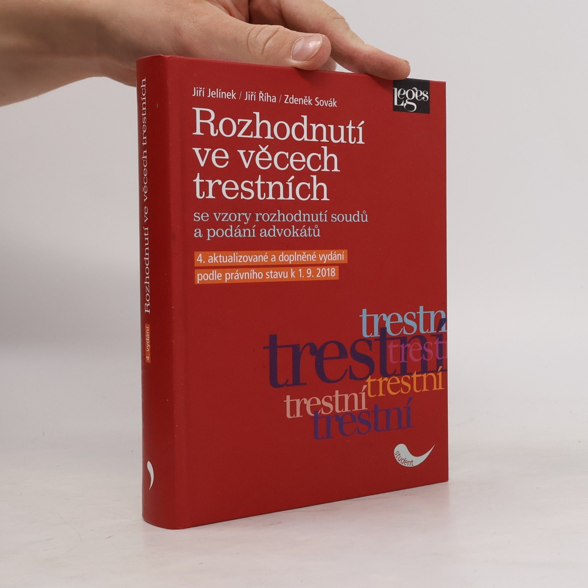Jiří Jelínek Rozhodnutí ve věcech trestních : se vzory rozhodnutí soudů a podání advokátů
