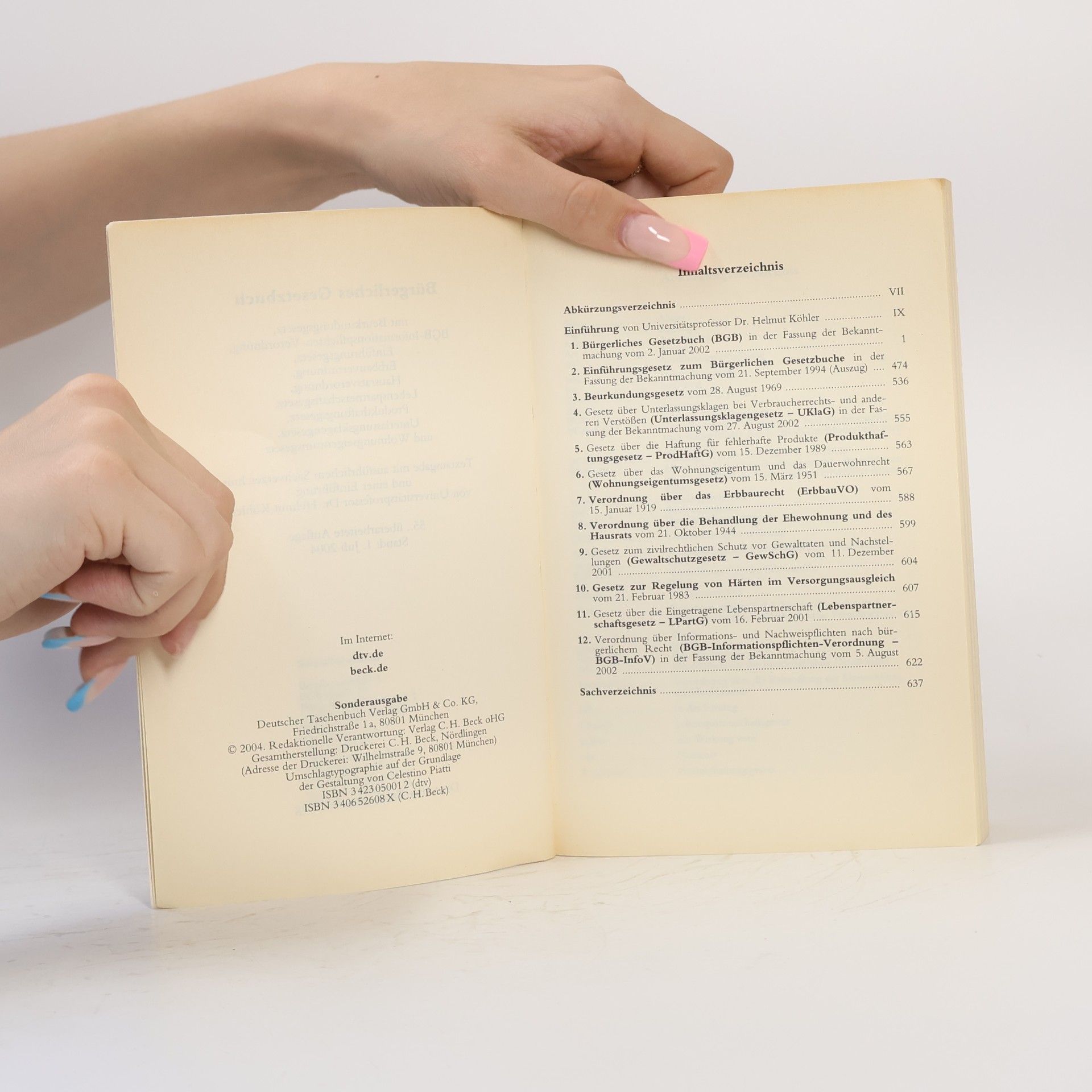 Various authors Bürgerliches Gesetzbuch 55/2004