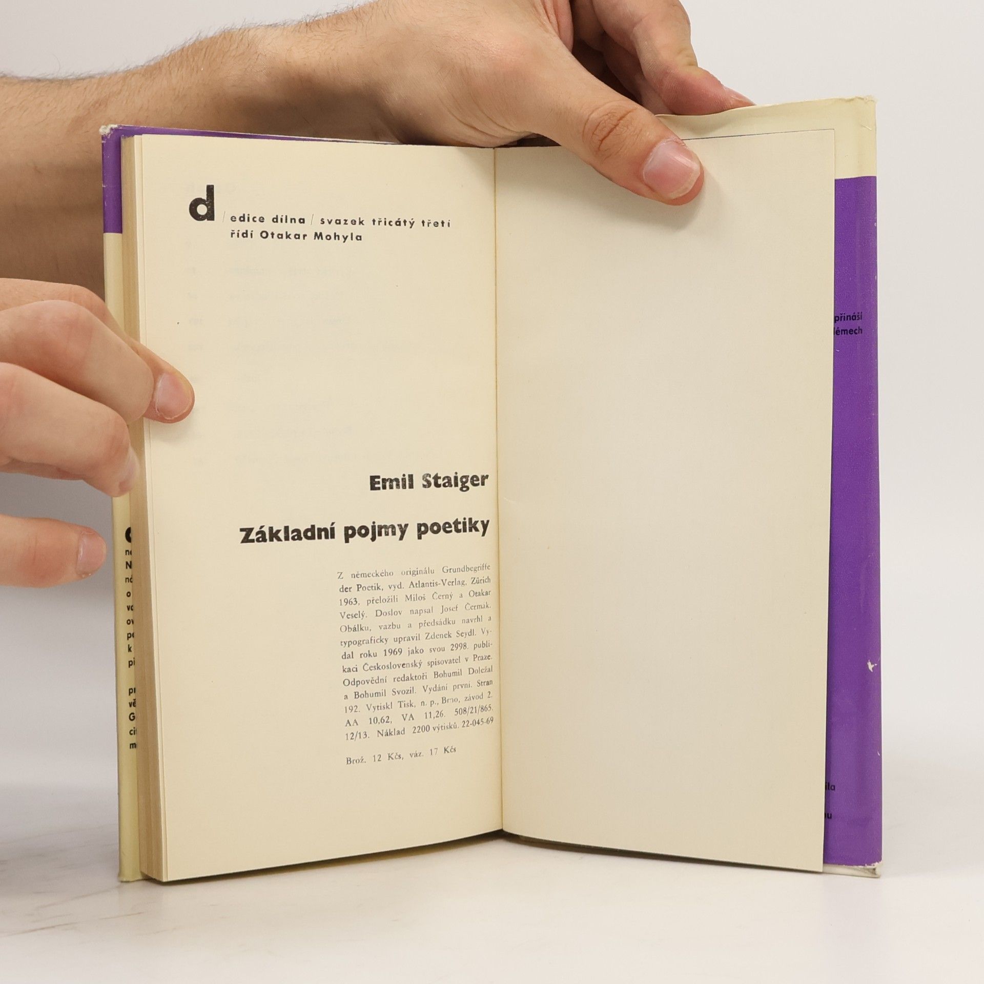 Emil Staiger Základní pojmy poetiky